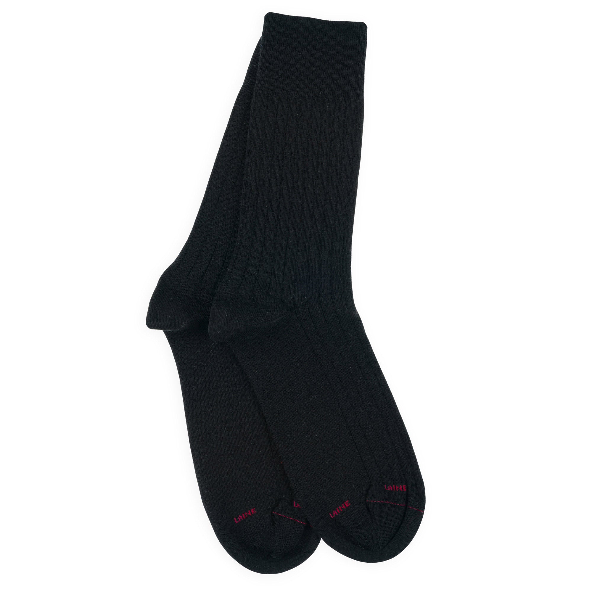 Chaussettes en laine mérinos Noir - À Côtes