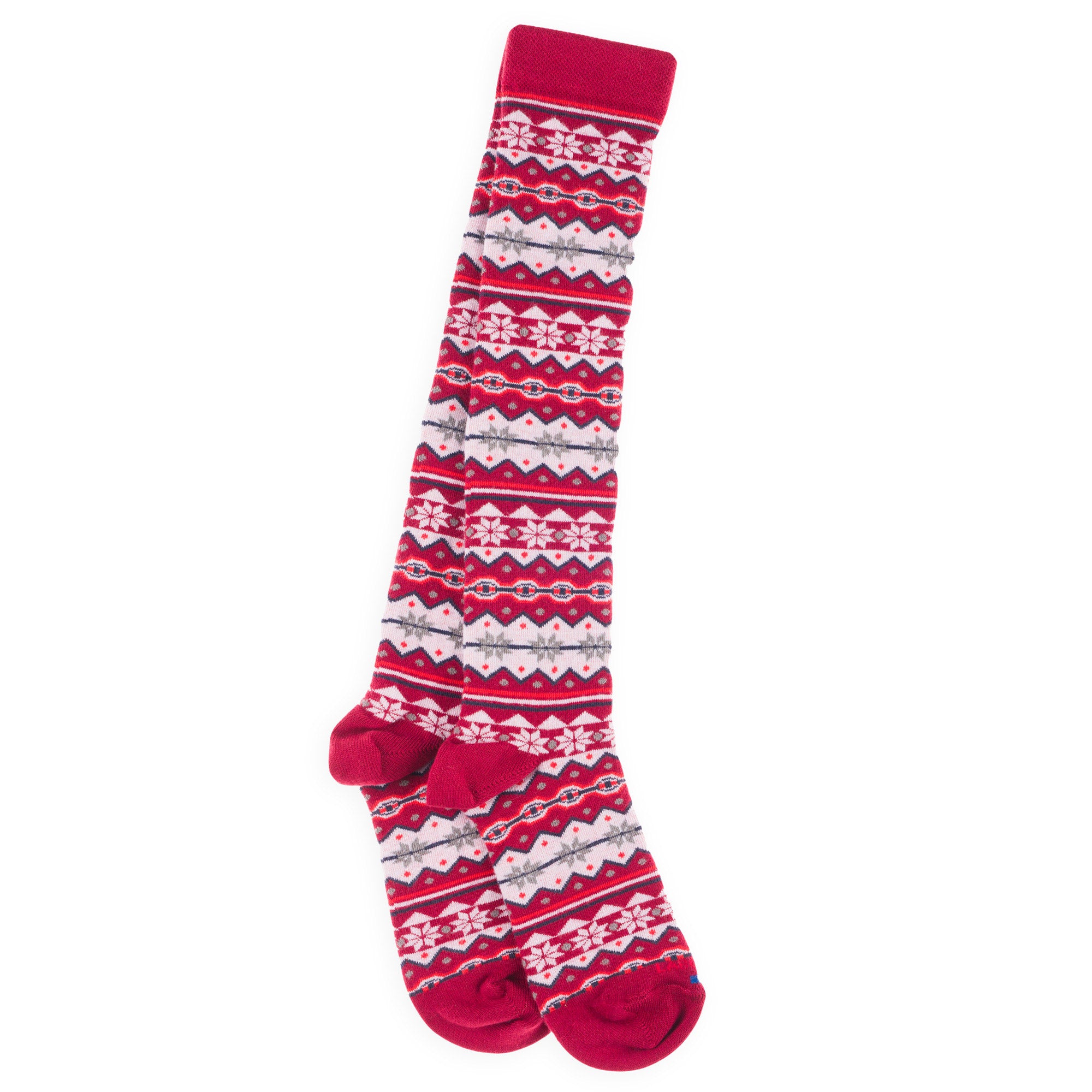 Chaussettes hautes en viscose et soie Rouge - Style norvégien