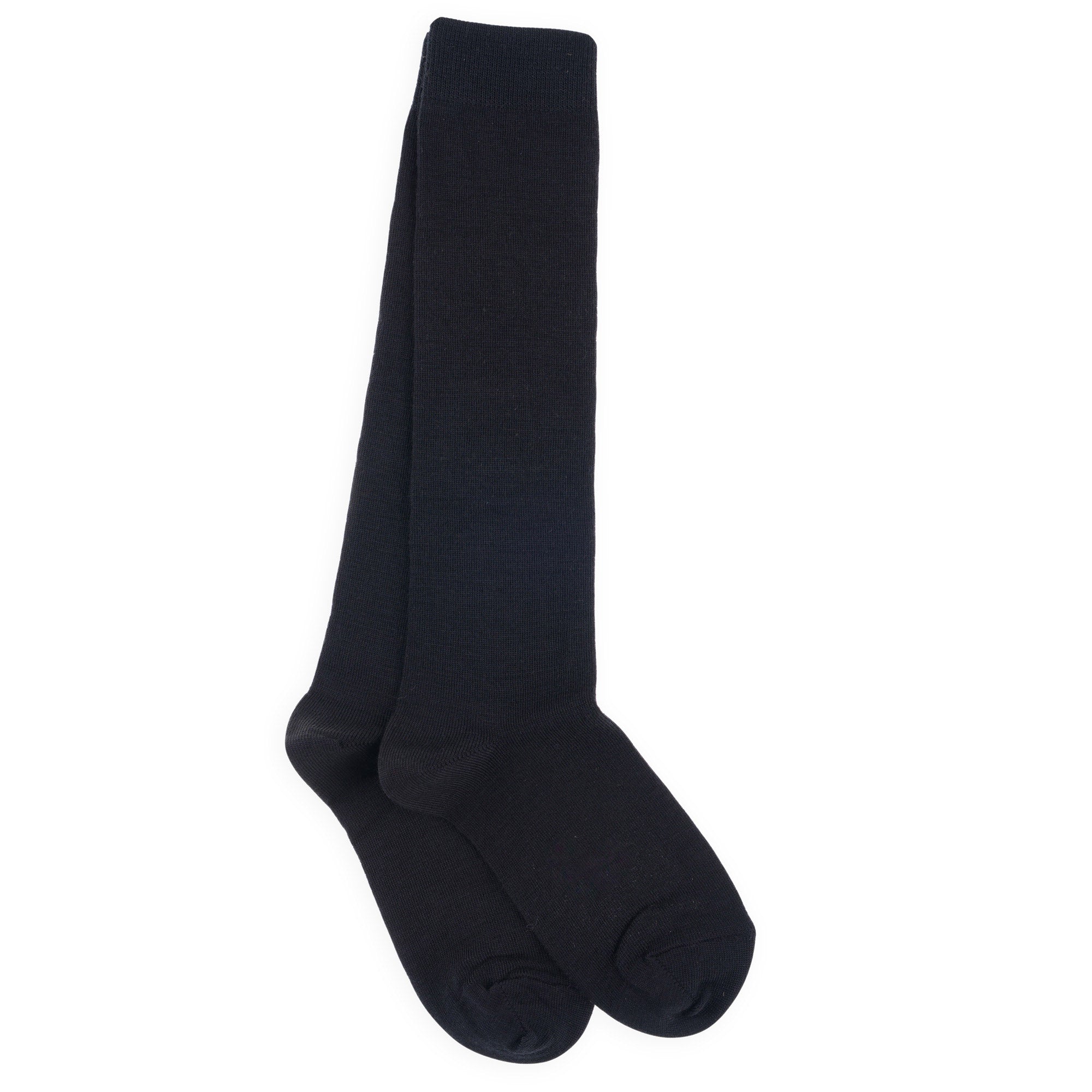 Chaussettes hautes laine mérinos et intérieur coton Noir