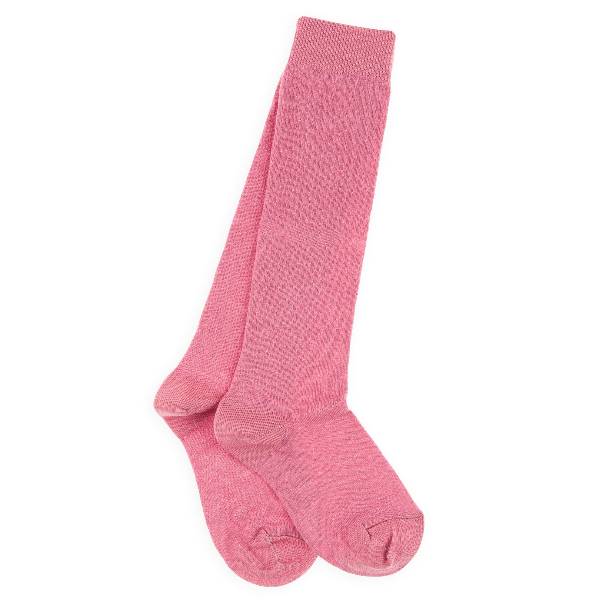 Chaussettes hautes laine mérinos et intérieur coton Vieux rose