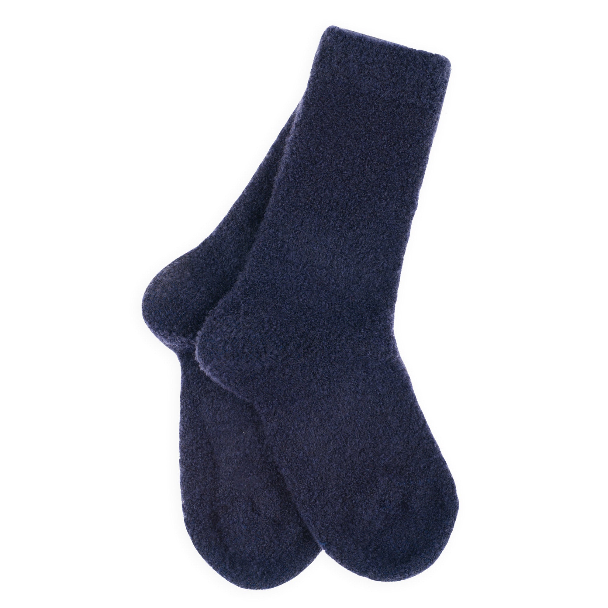 Chaussettes en laine mérinos Marine - Bouclette polaire