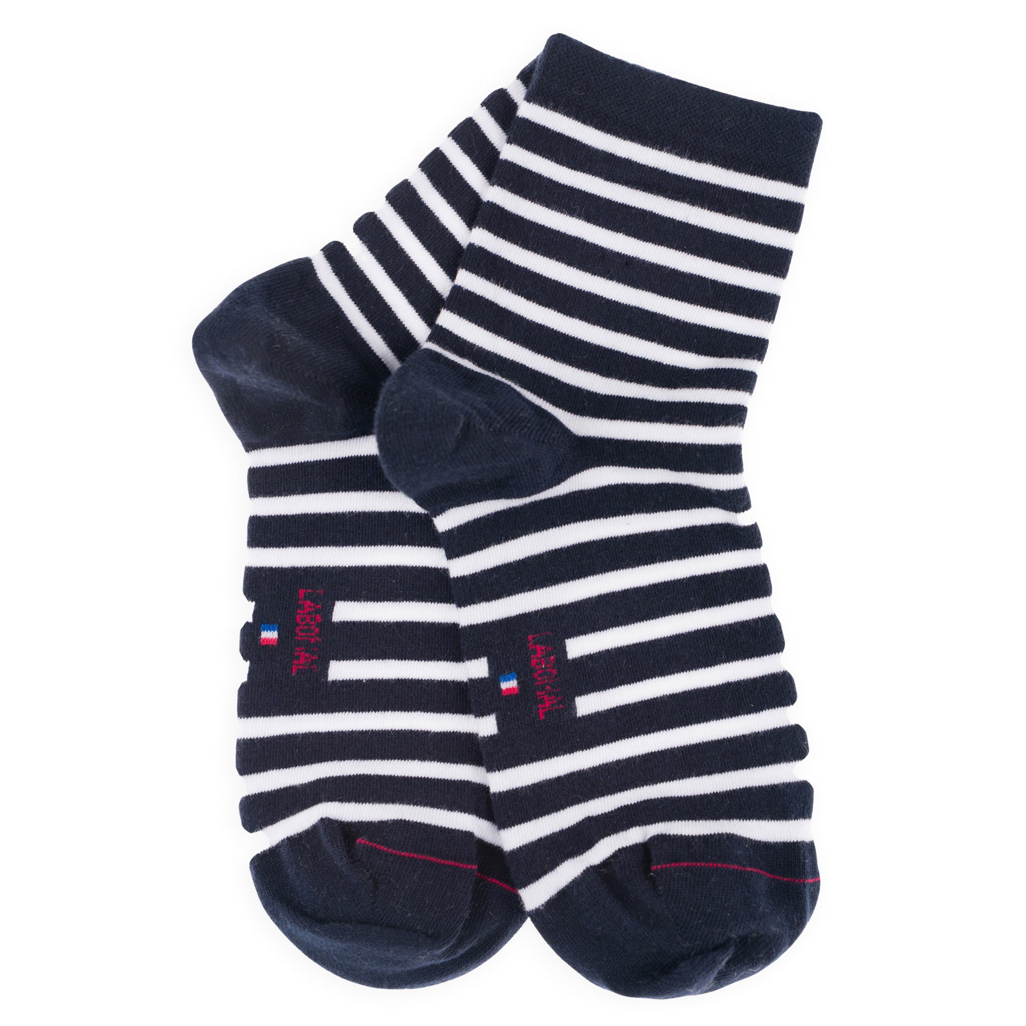 Socquettes en coton Marine - Rayures marinières