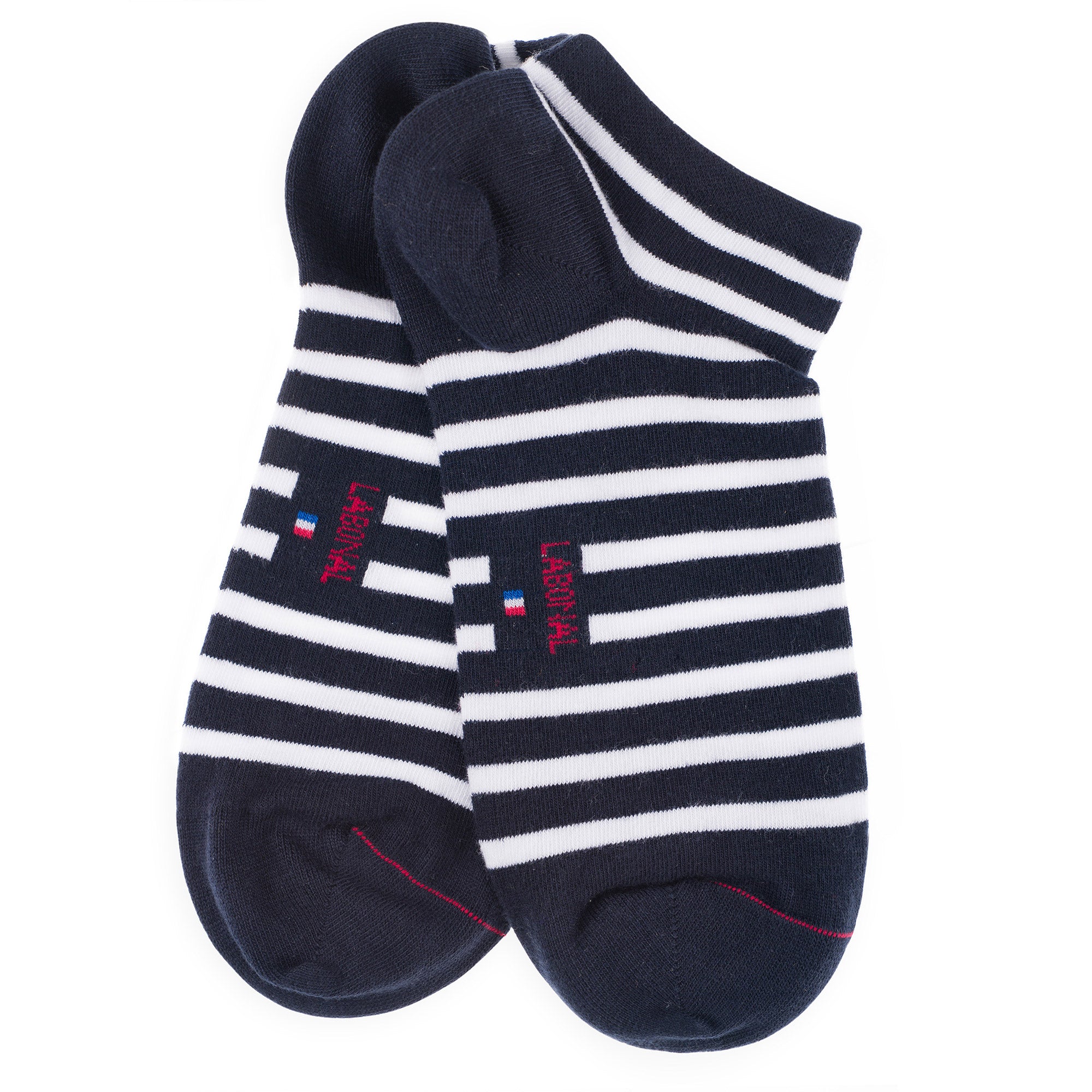 Mini-socquettes en coton Marine - Rayures marinières