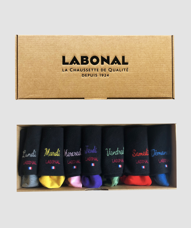 Coffret Semainier Homme Coton Noir