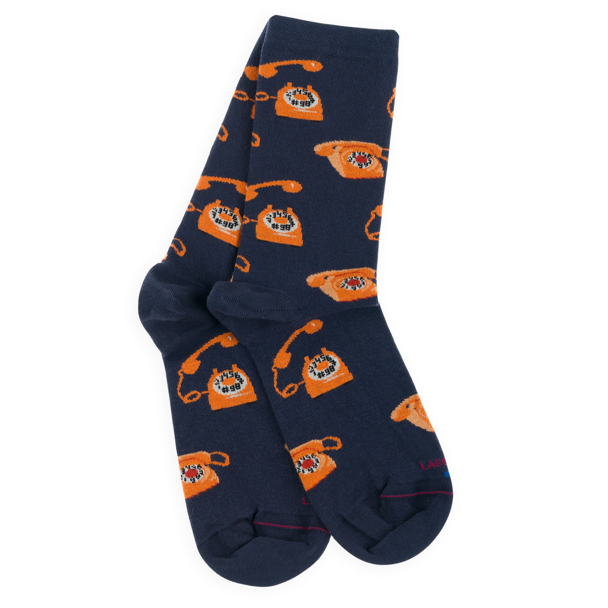 Chaussettes en coton Marine - Motifs semis téléphones