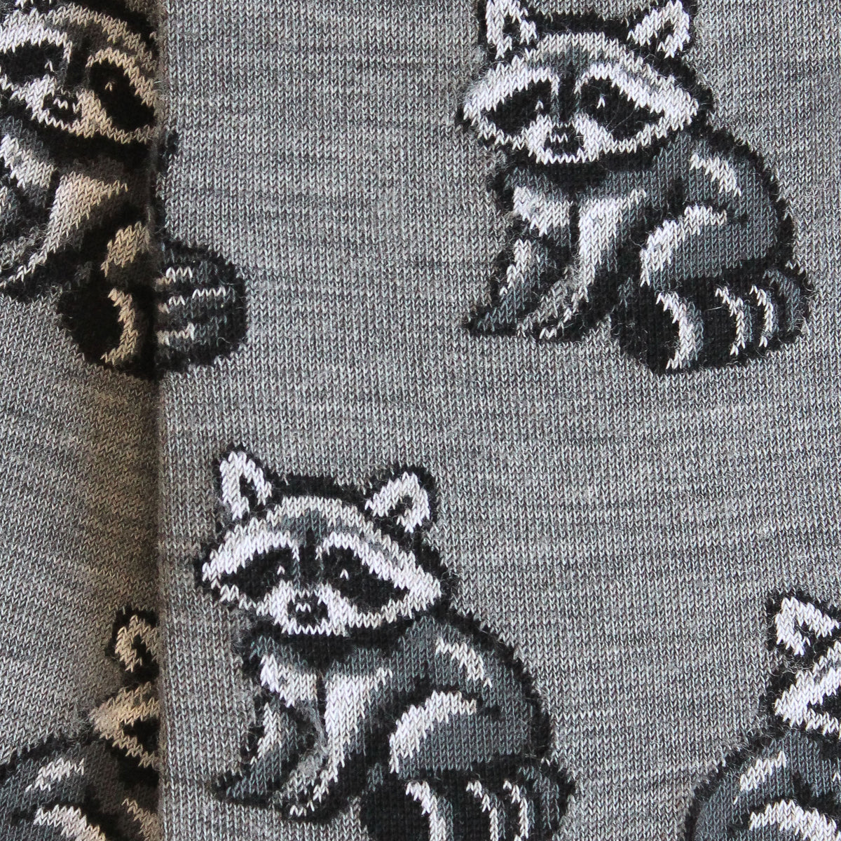 Chaussettes laine gris ratons laveurs