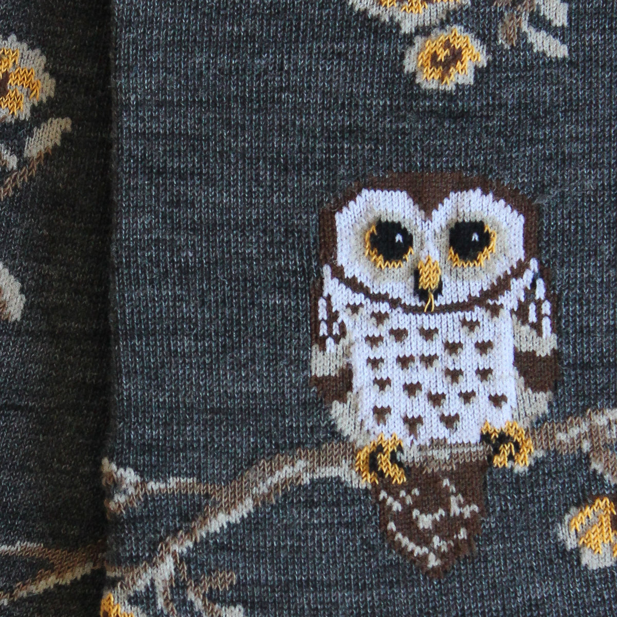 Chaussettes laine gris chouettes
