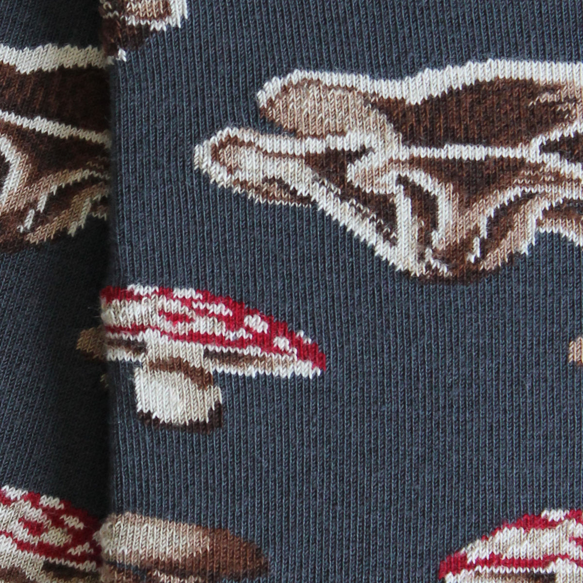 Chaussettes coton gris champignons