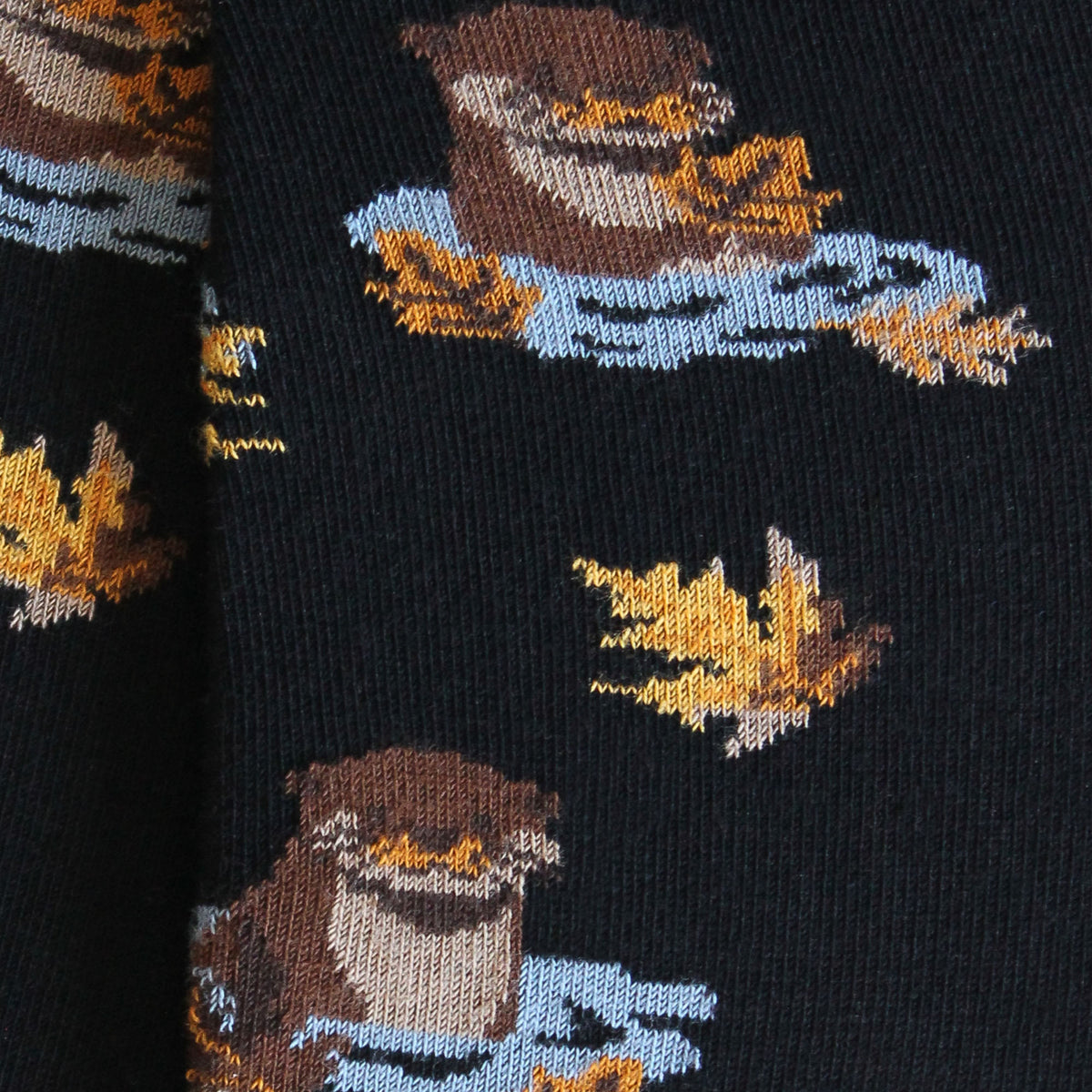 Chaussettes coton noir loutres