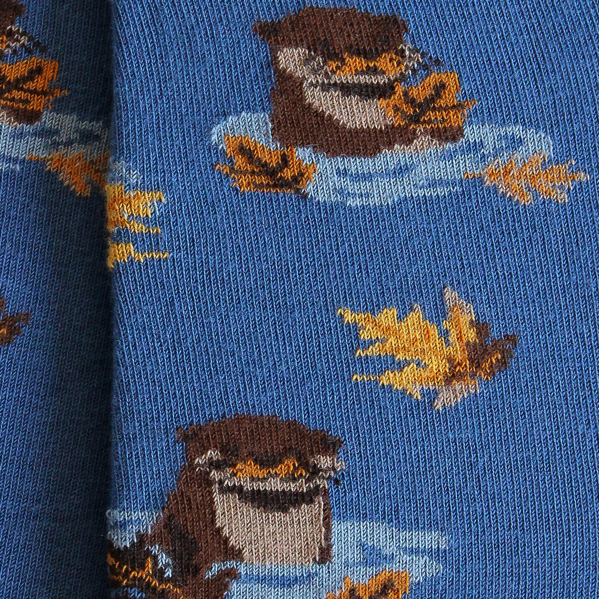 Chaussettes coton bleu loutres