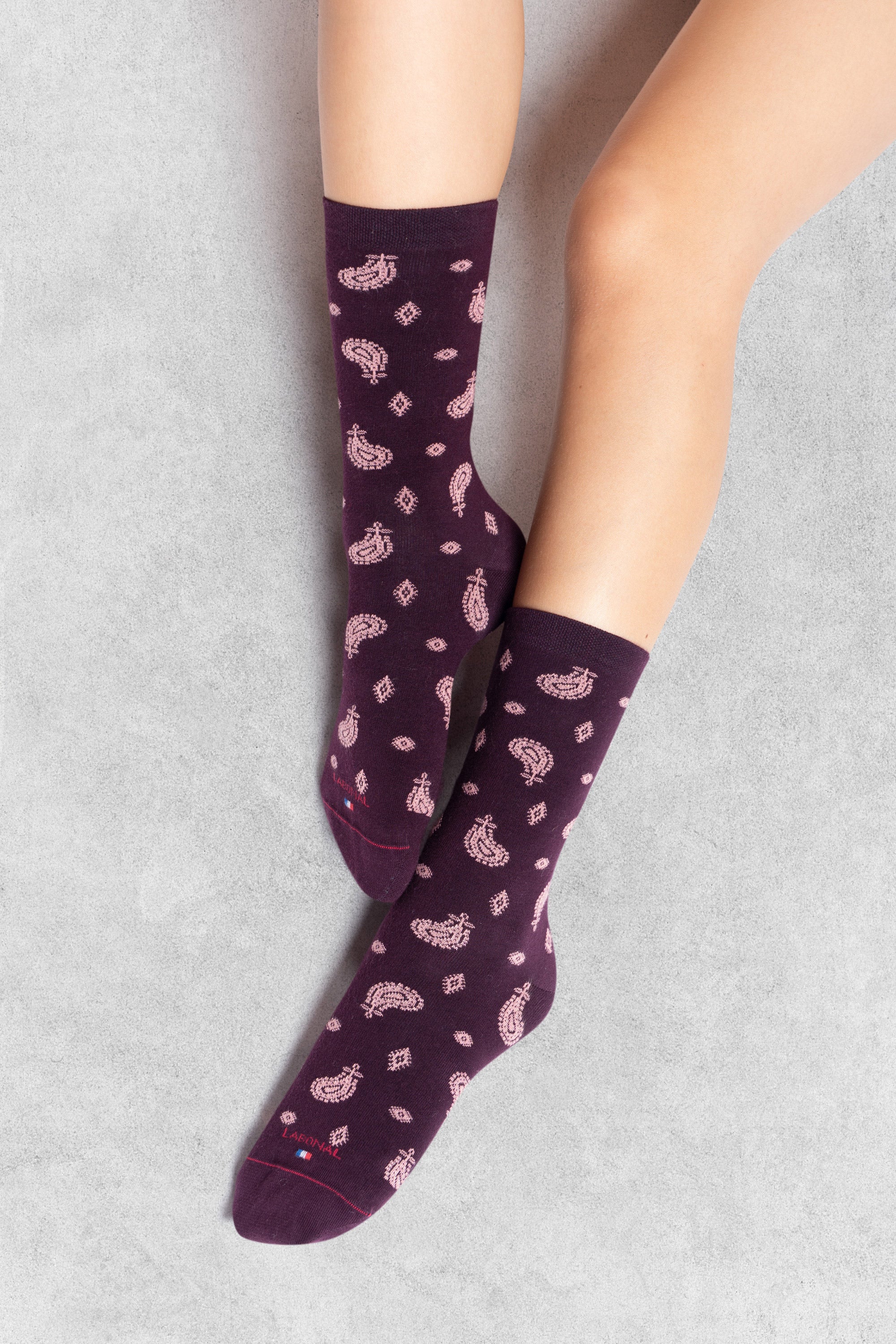 Chaussettes en coton Violet - Motifs bandana