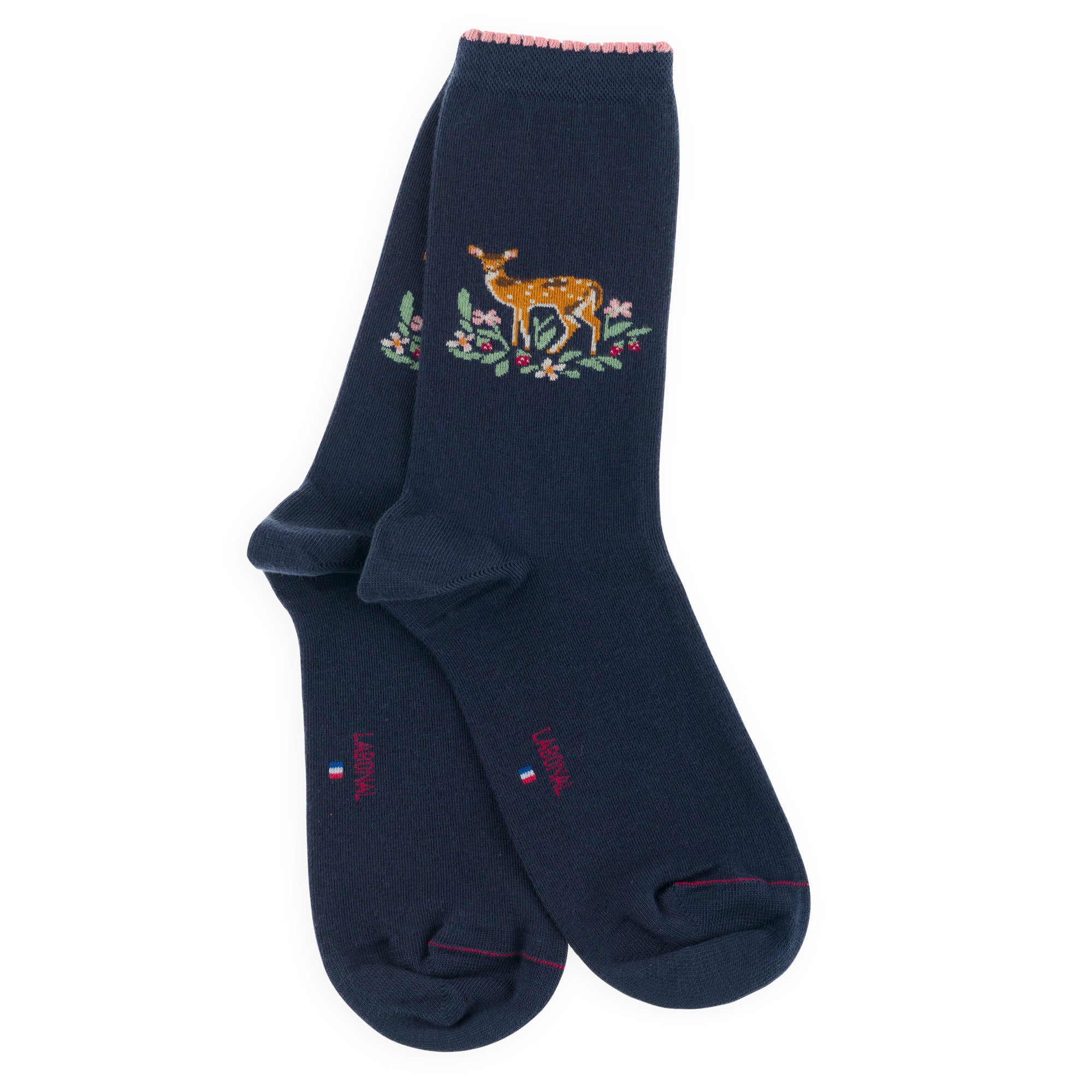 Chaussettes en coton Marine - Motifs faons
