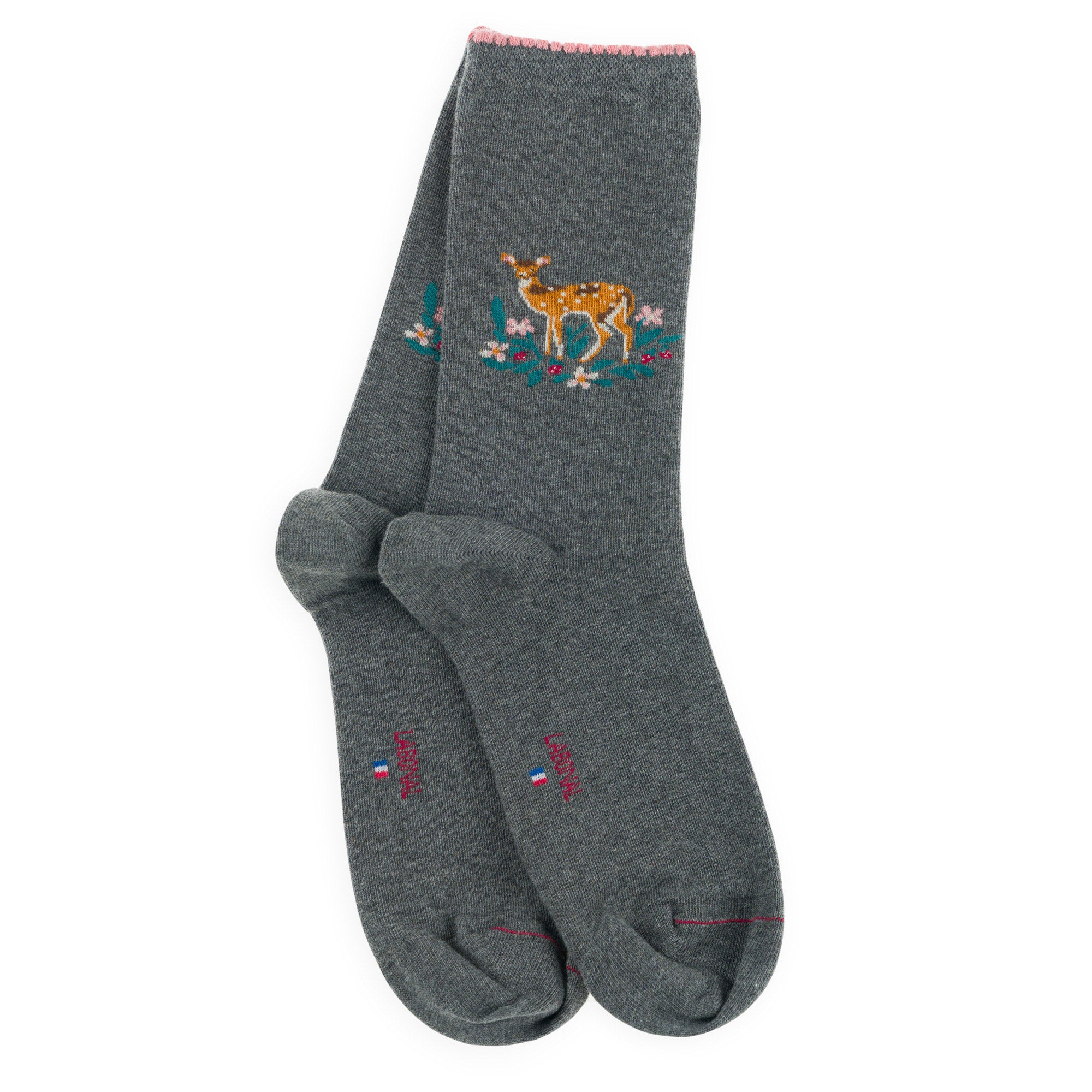 Chaussettes en coton Gris foncé - Motifs faons
