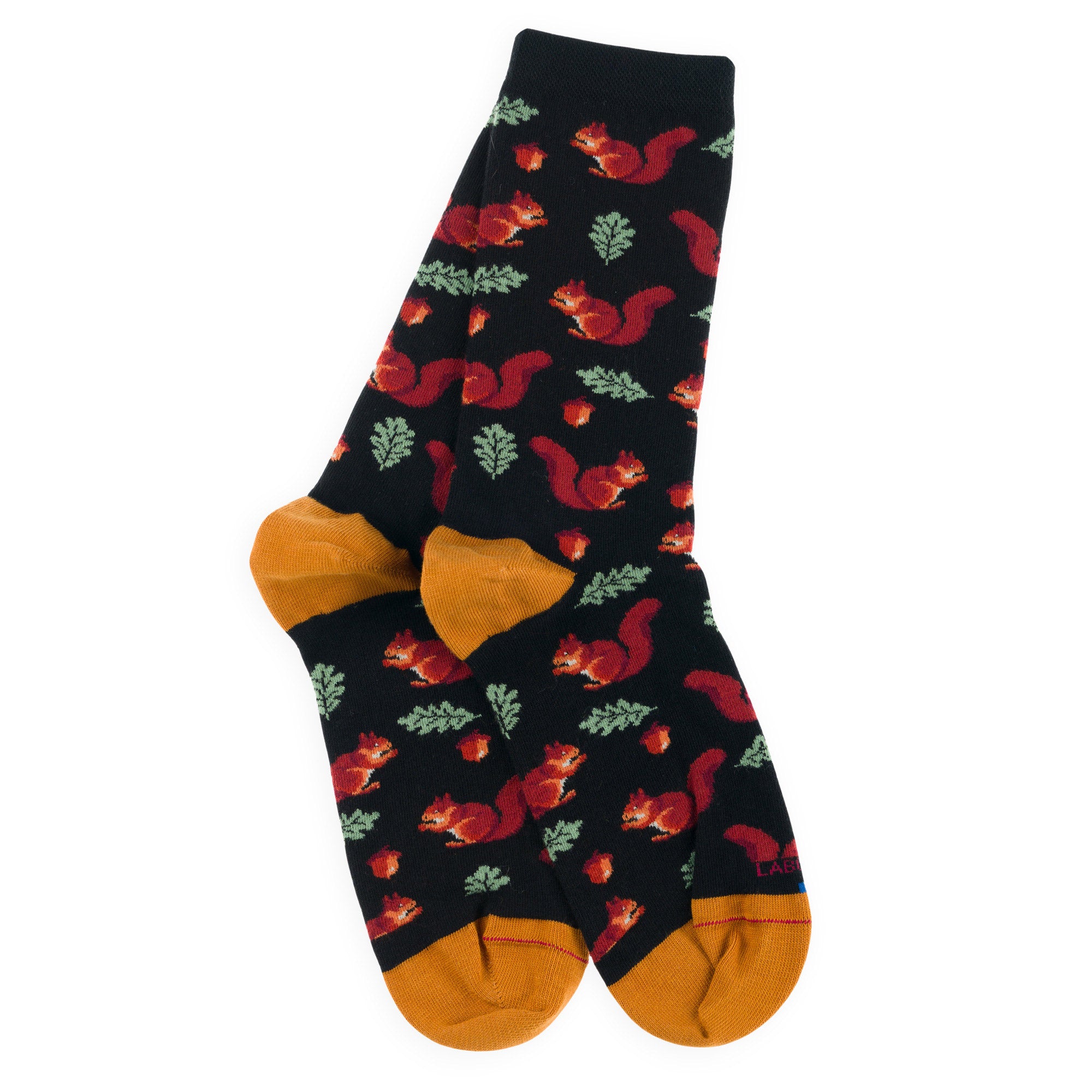Chaussettes en coton Noir - Motifs écureuils