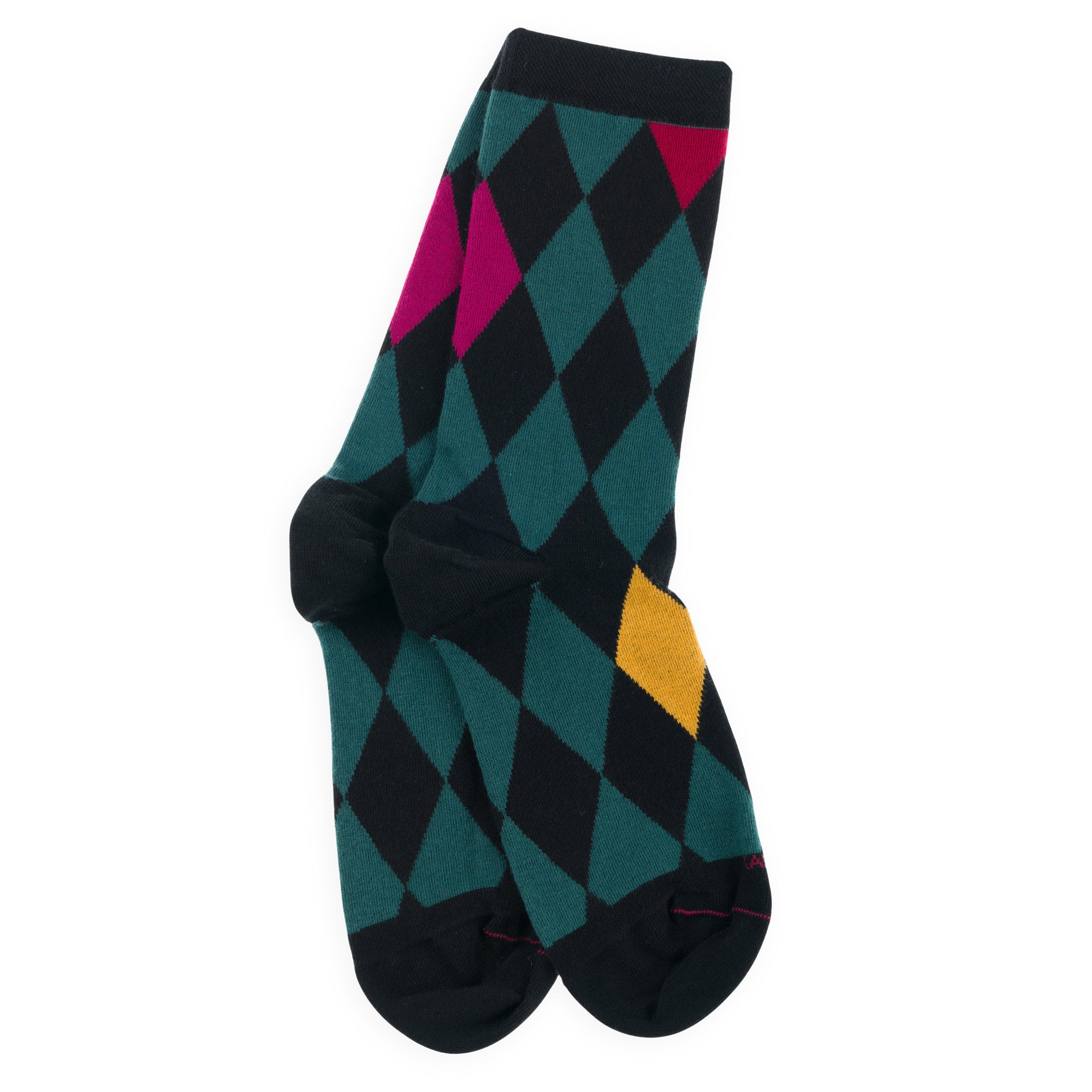 Chaussettes en coton Noir - Motifs losanges