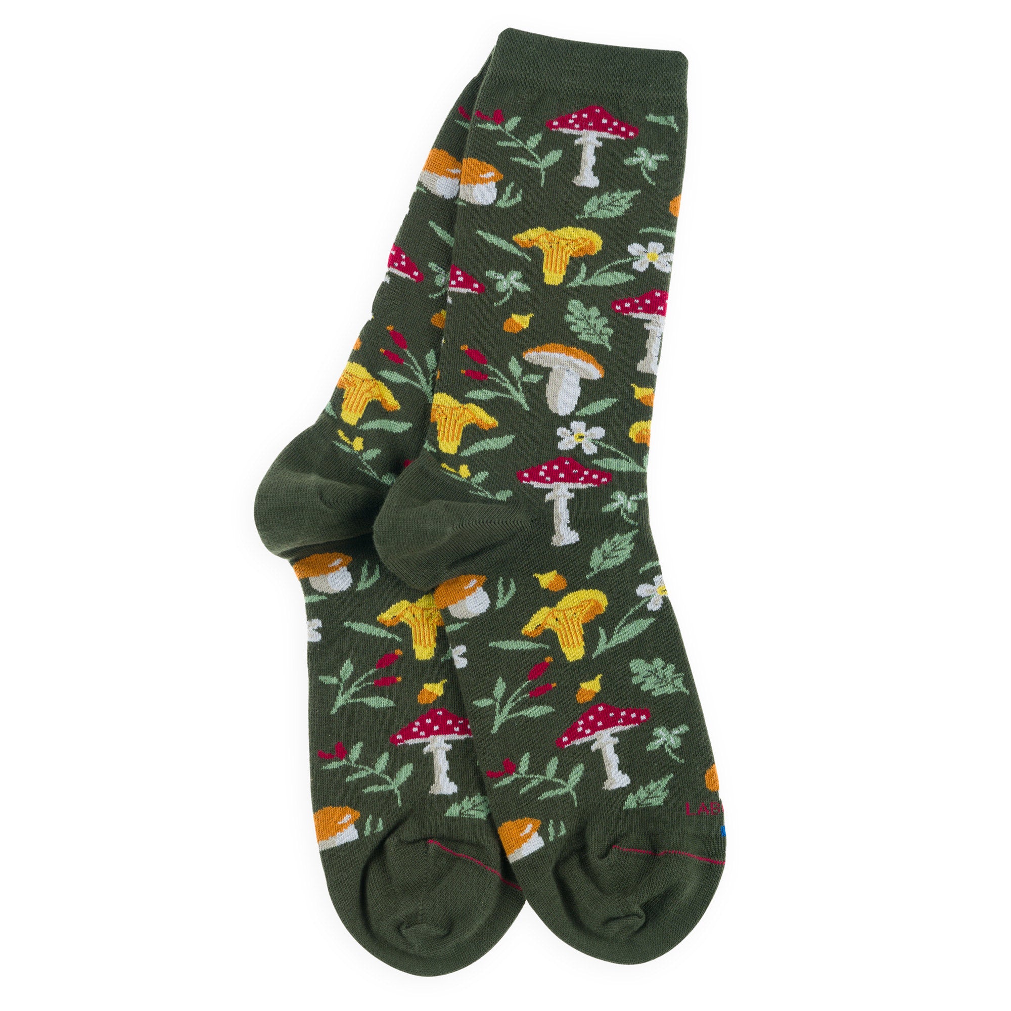 Chaussettes en coton Kaki - Motifs champignons