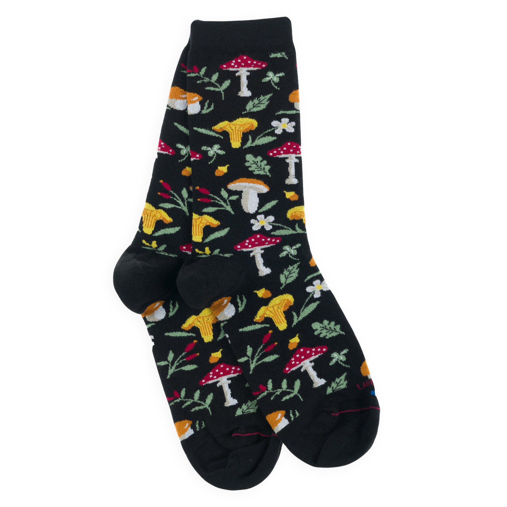 Chaussettes en coton Noir - Motifs champignons
