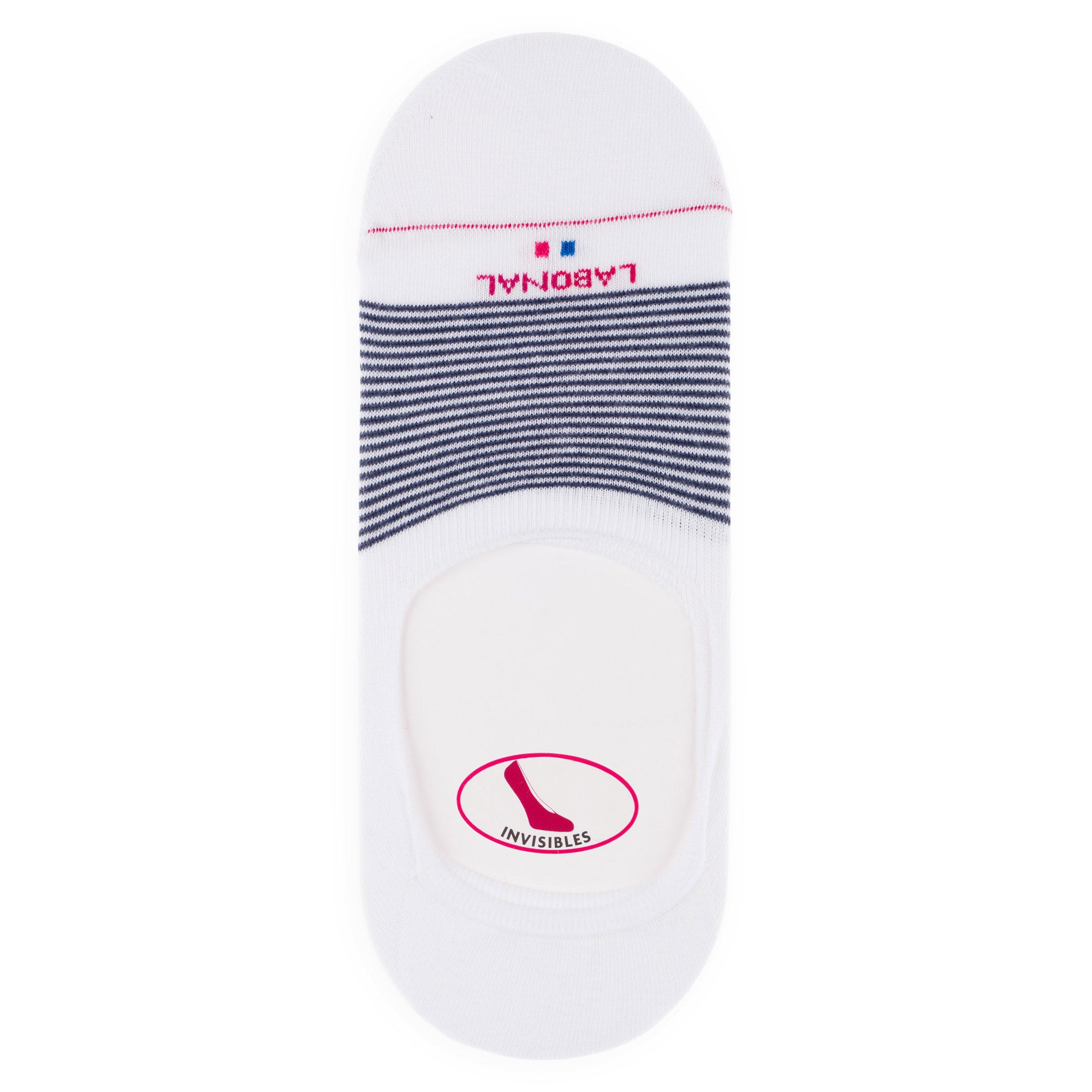 Chaussettes invisibles en coton Blanc - Rayures