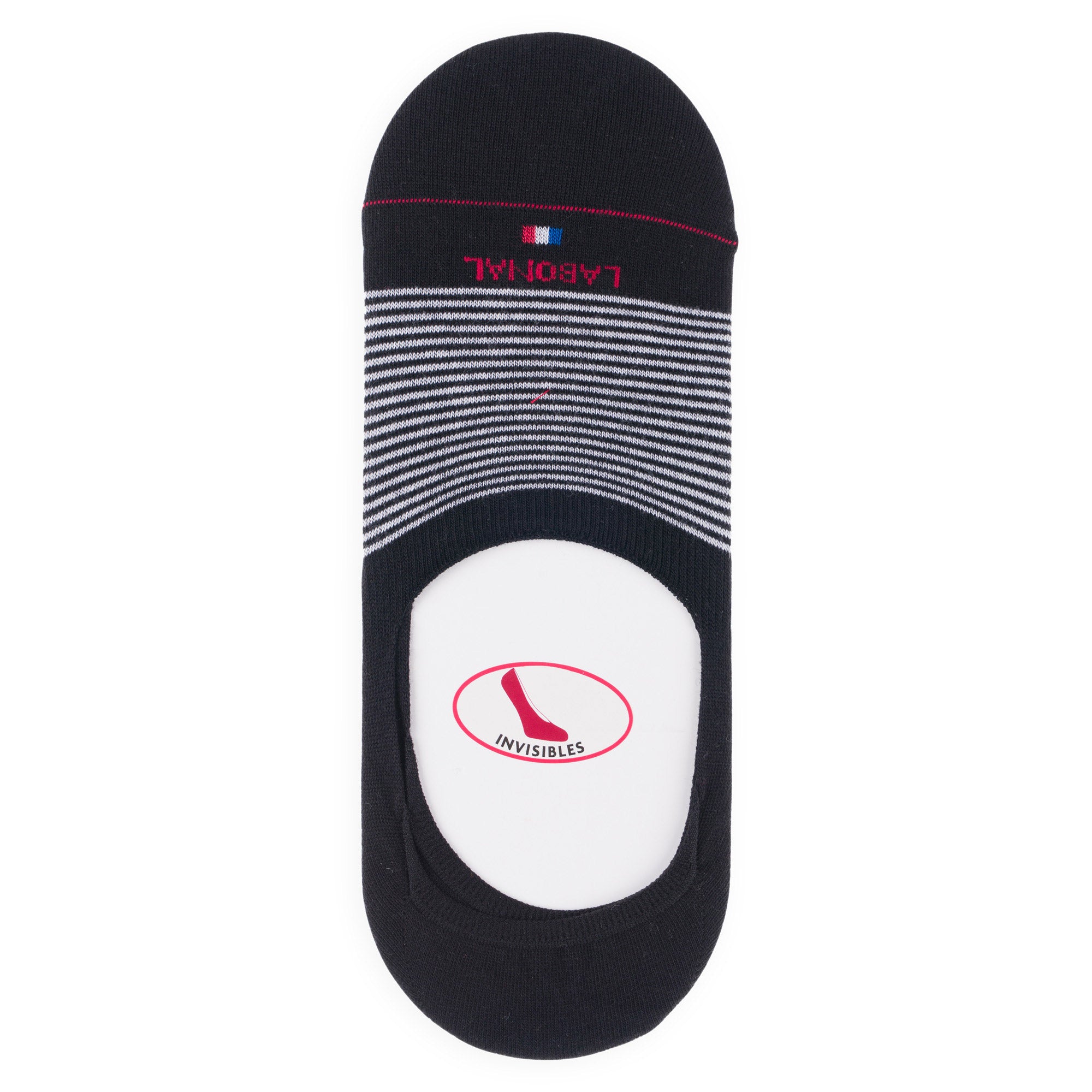 Chaussettes invisibles en coton Noir - Rayures