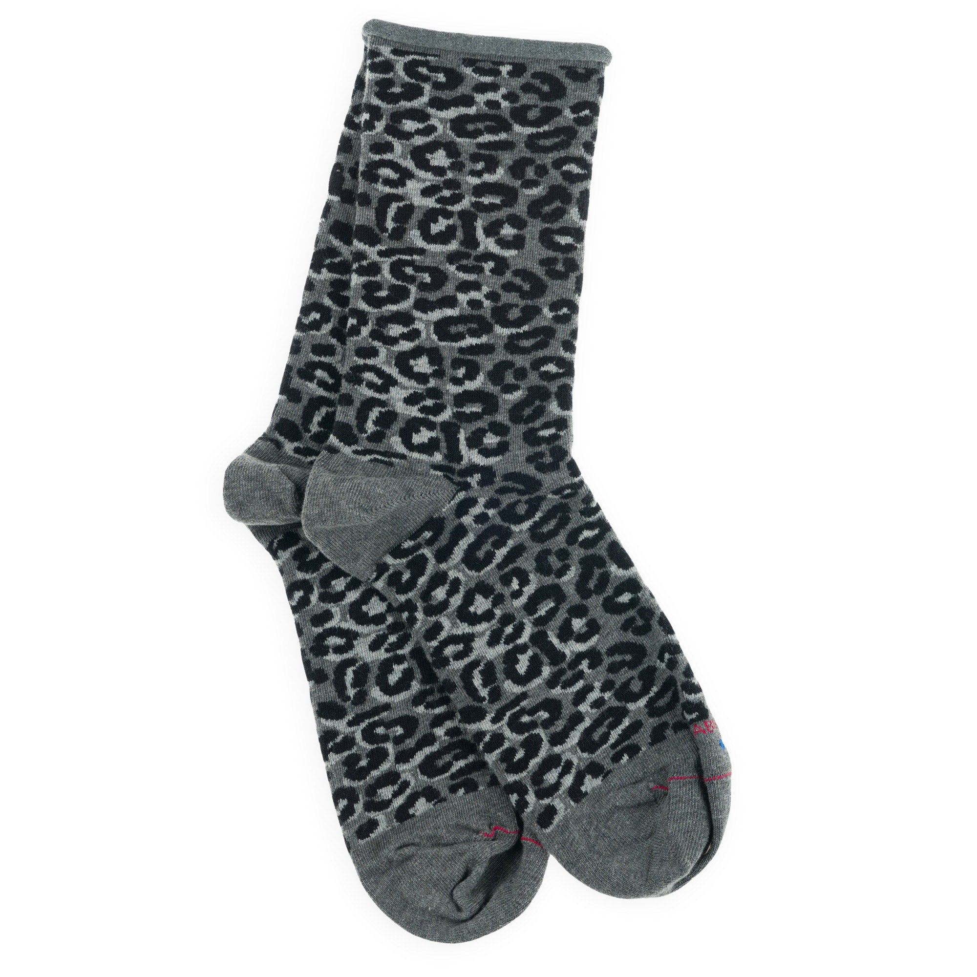 Chaussettes en coton roulottées Gris foncé - Effet peau de bête