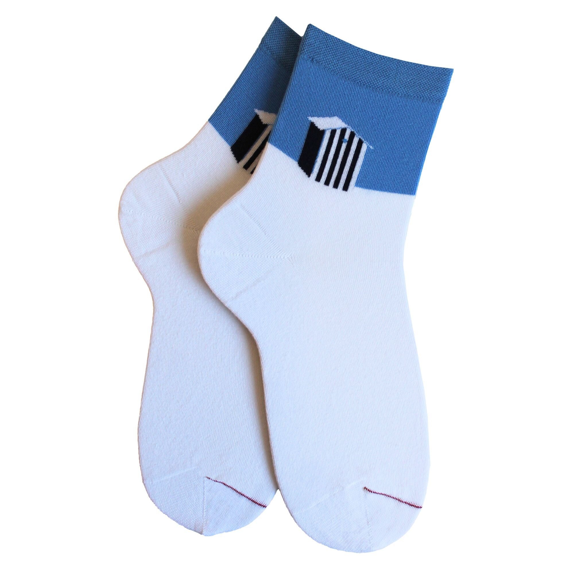 Socquettes en coton Blanc mer - Cabine plage