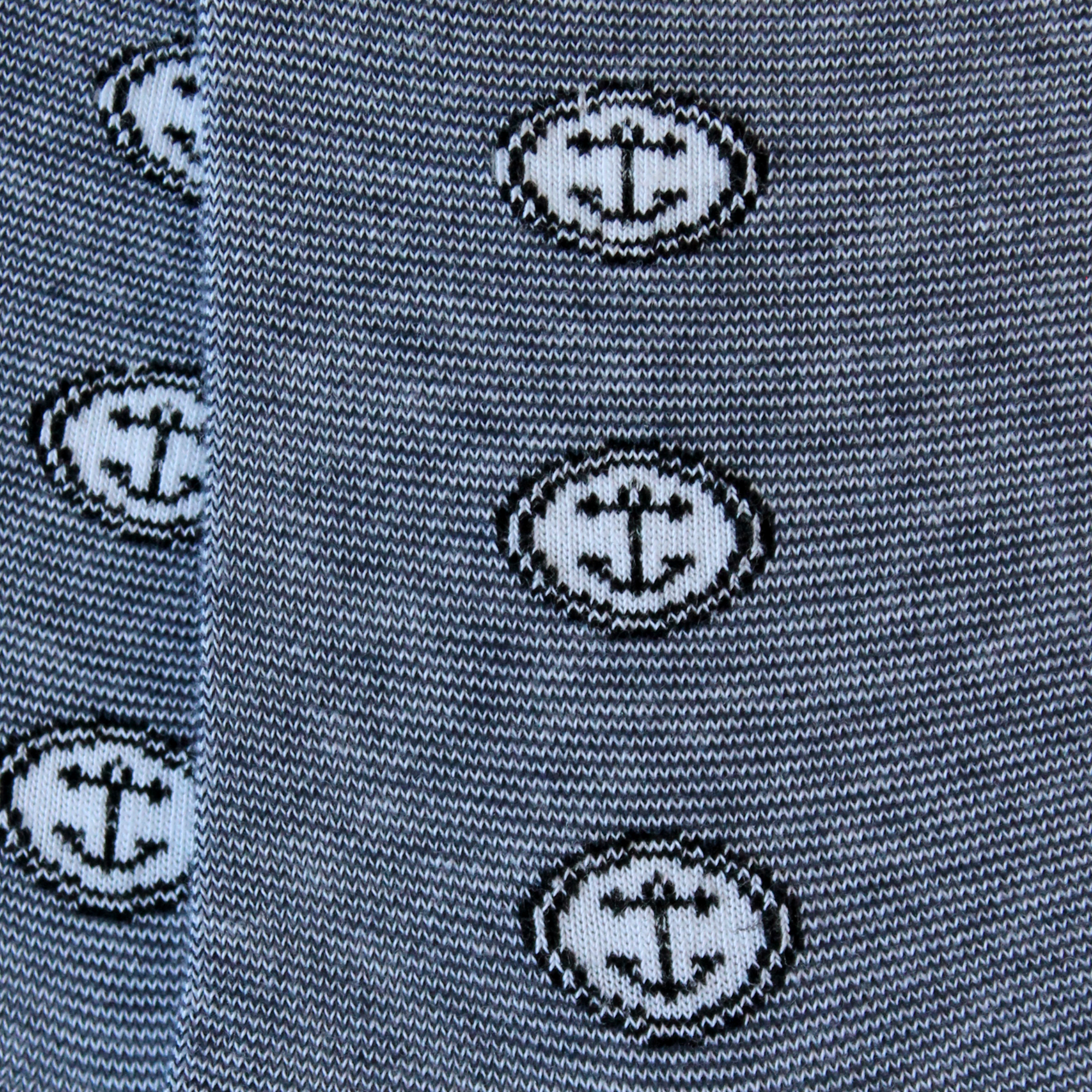 Socquettes en coton Marine - Rayure et boutons