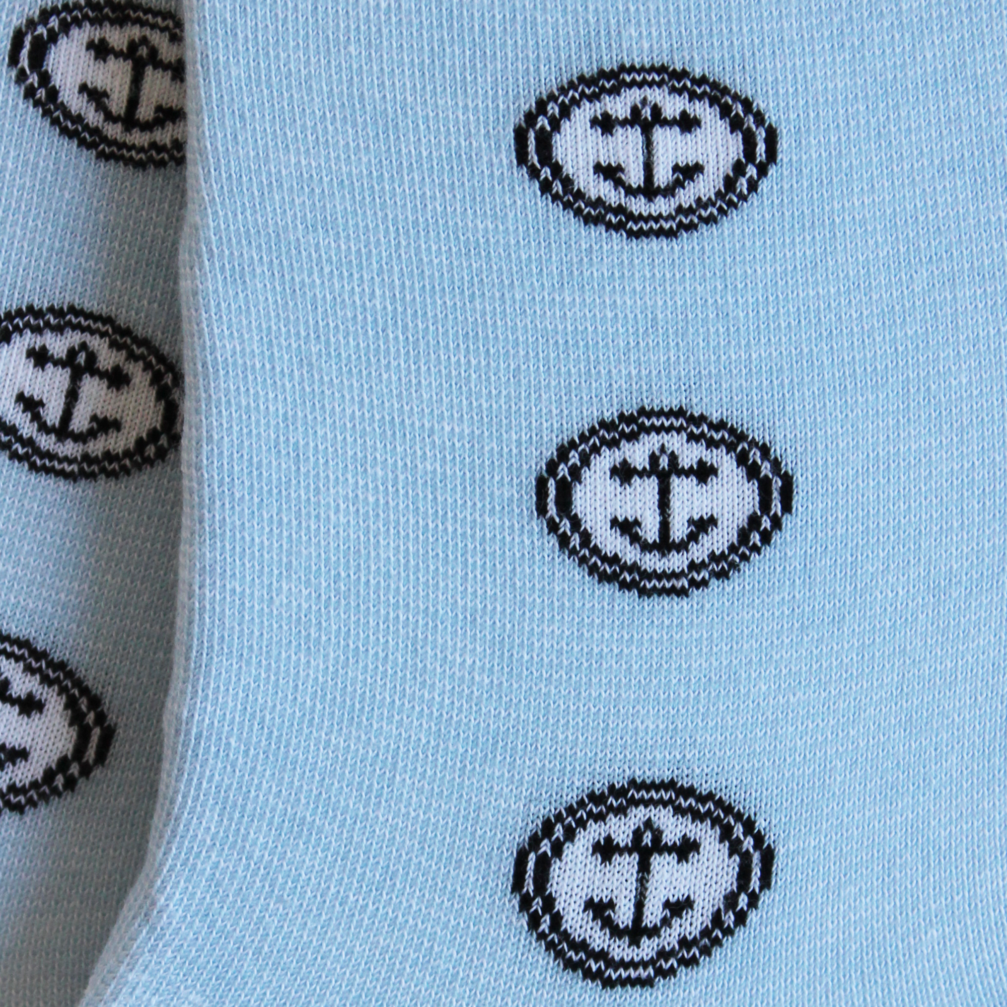 Socquettes en coton Bleu - Rayure et boutons