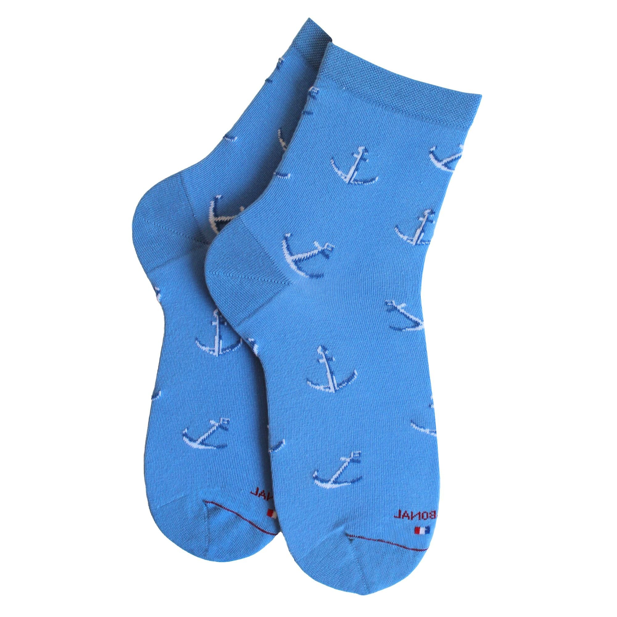 Socquettes en coton Bleu mer - Ancres