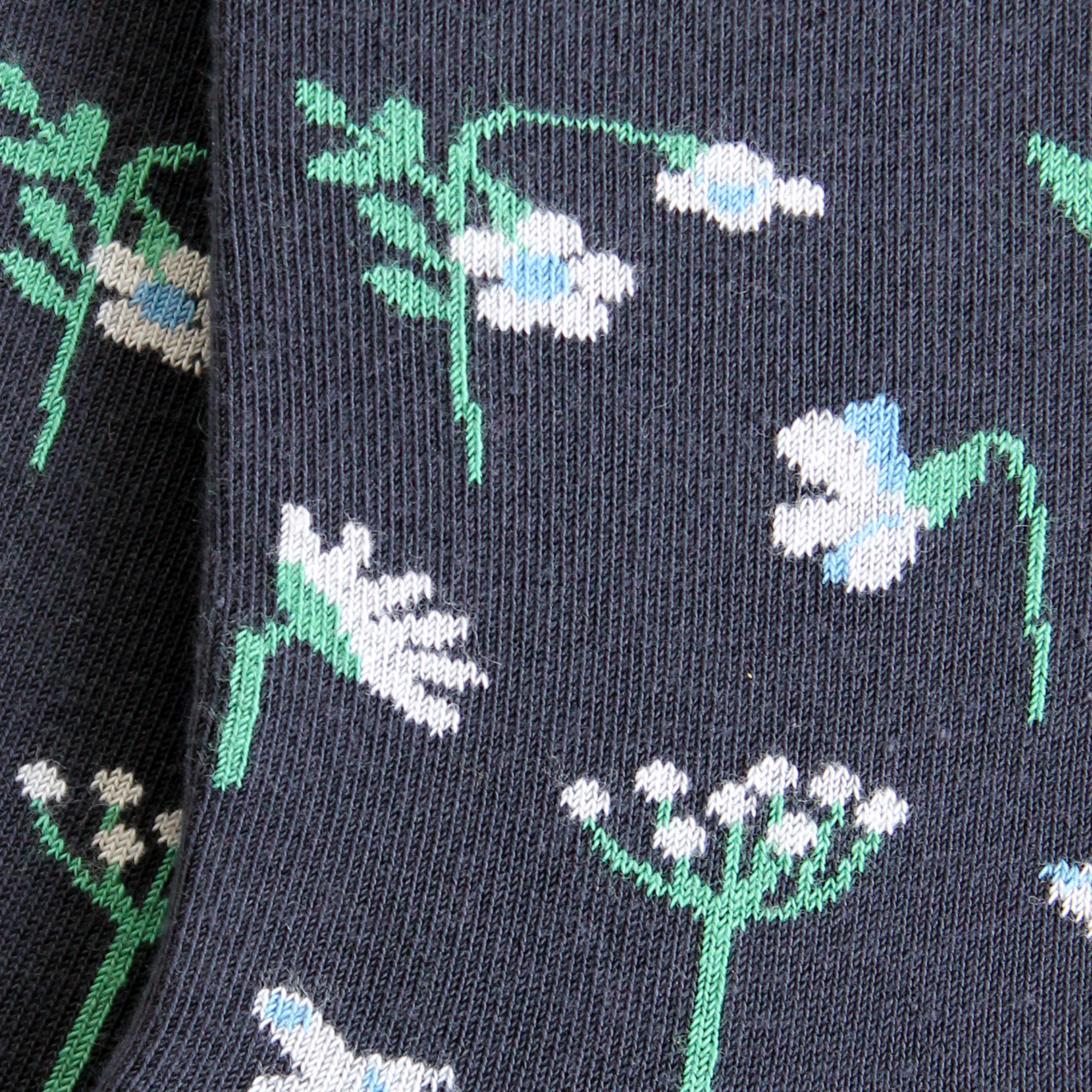 Socquettes en coton Bleu marine - Fleurs des champs
