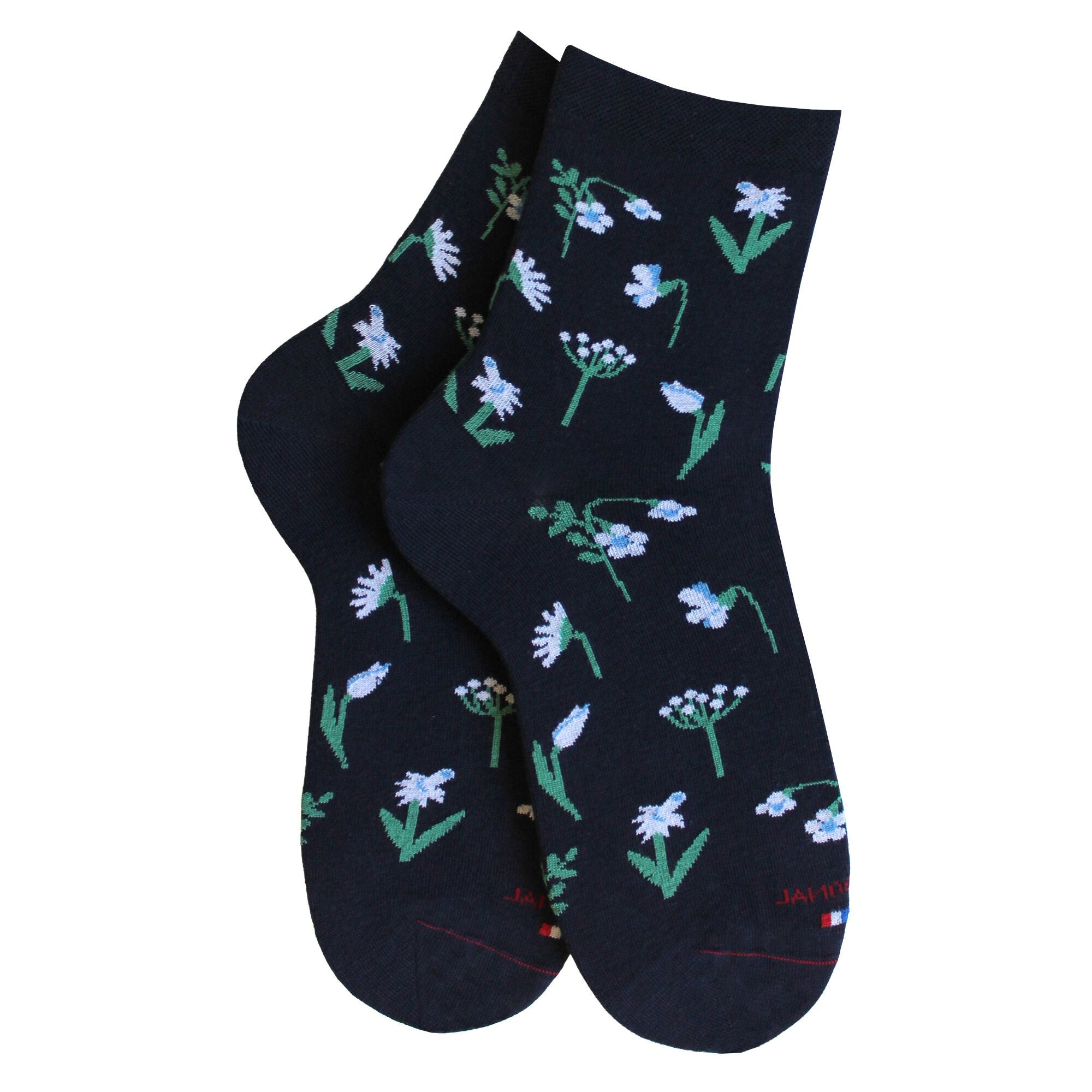 Socquettes en coton Bleu marine - Fleurs des champs
