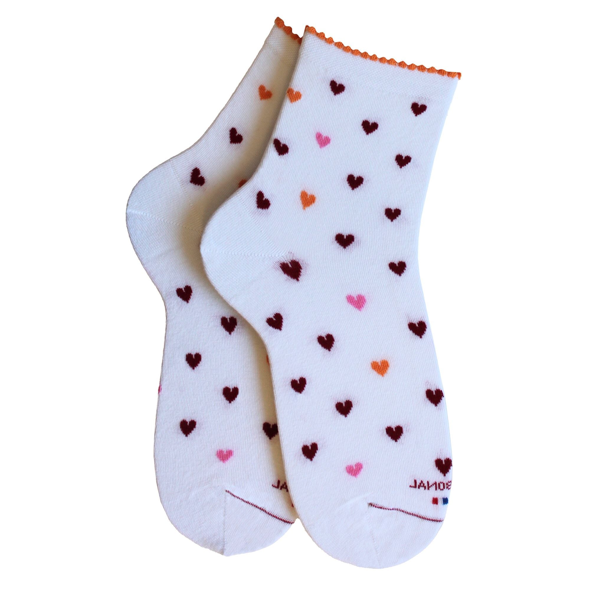 Socquettes en coton Blanc - Coeurs