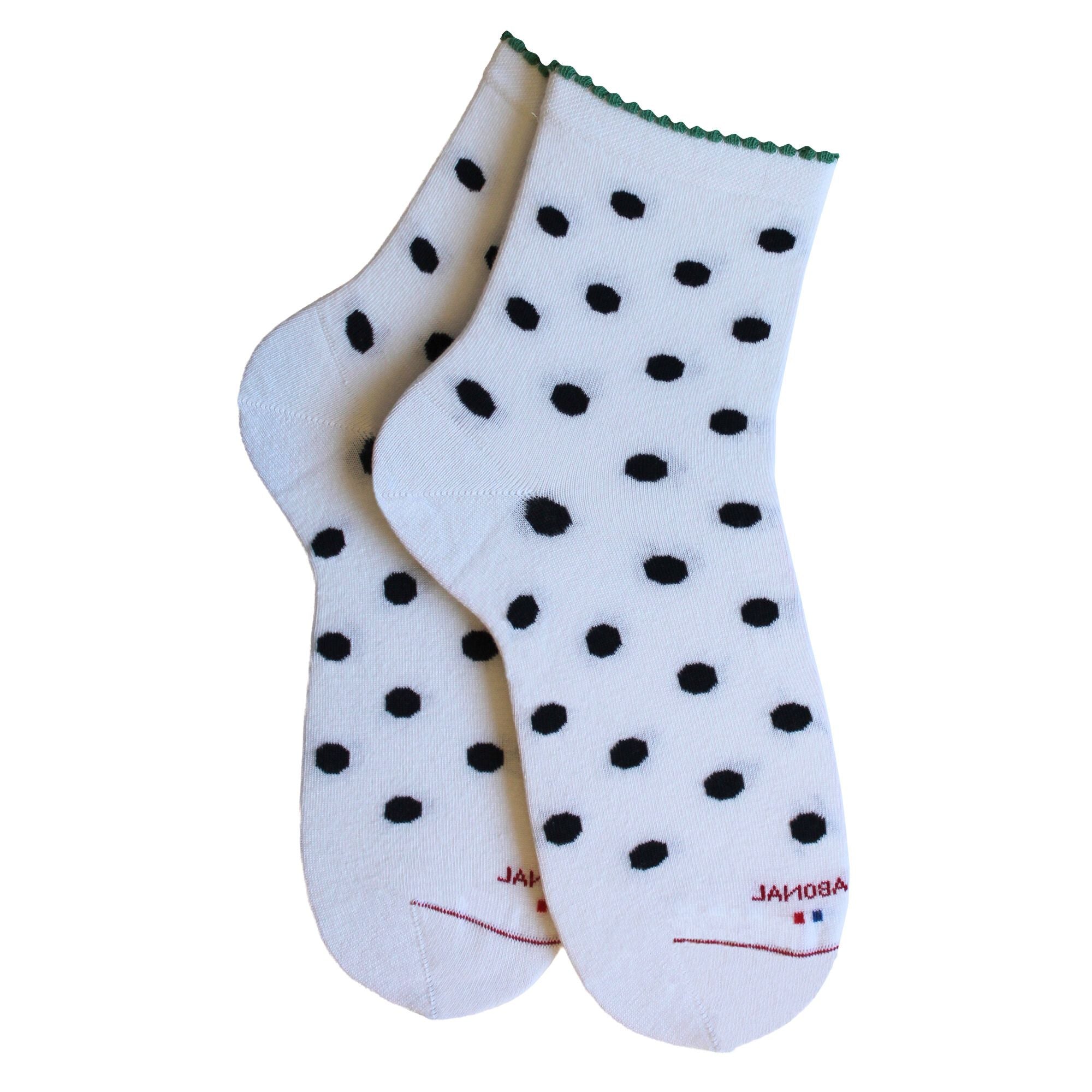 Socquettes en coton Blanc - Motifs pois
