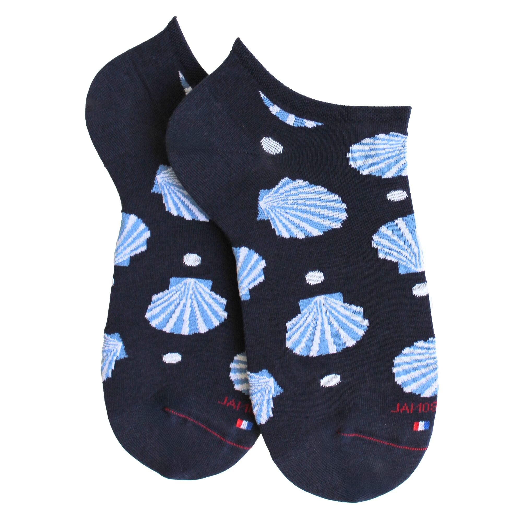 Mini-socquettes en coton Bleu marine - Coquille Saint-Jacques