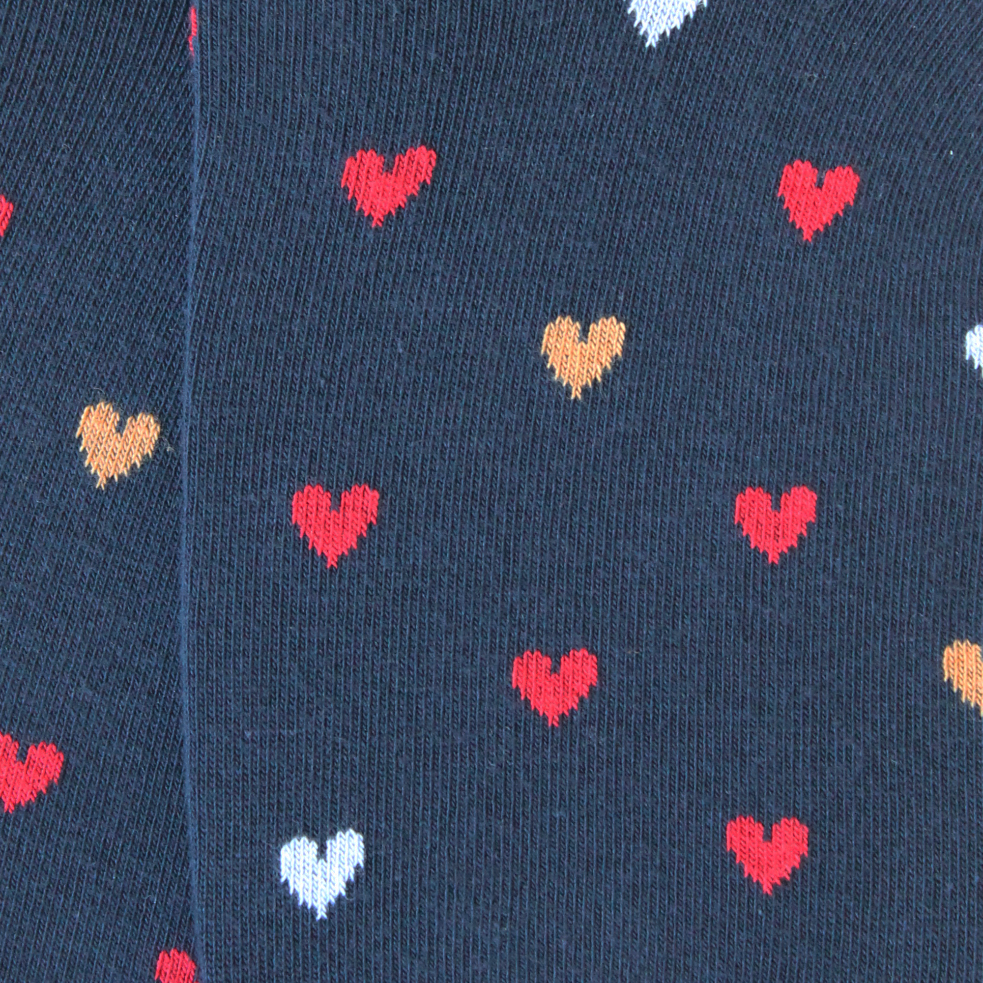 Mini-socquettes en coton Bleu marine - Coeurs