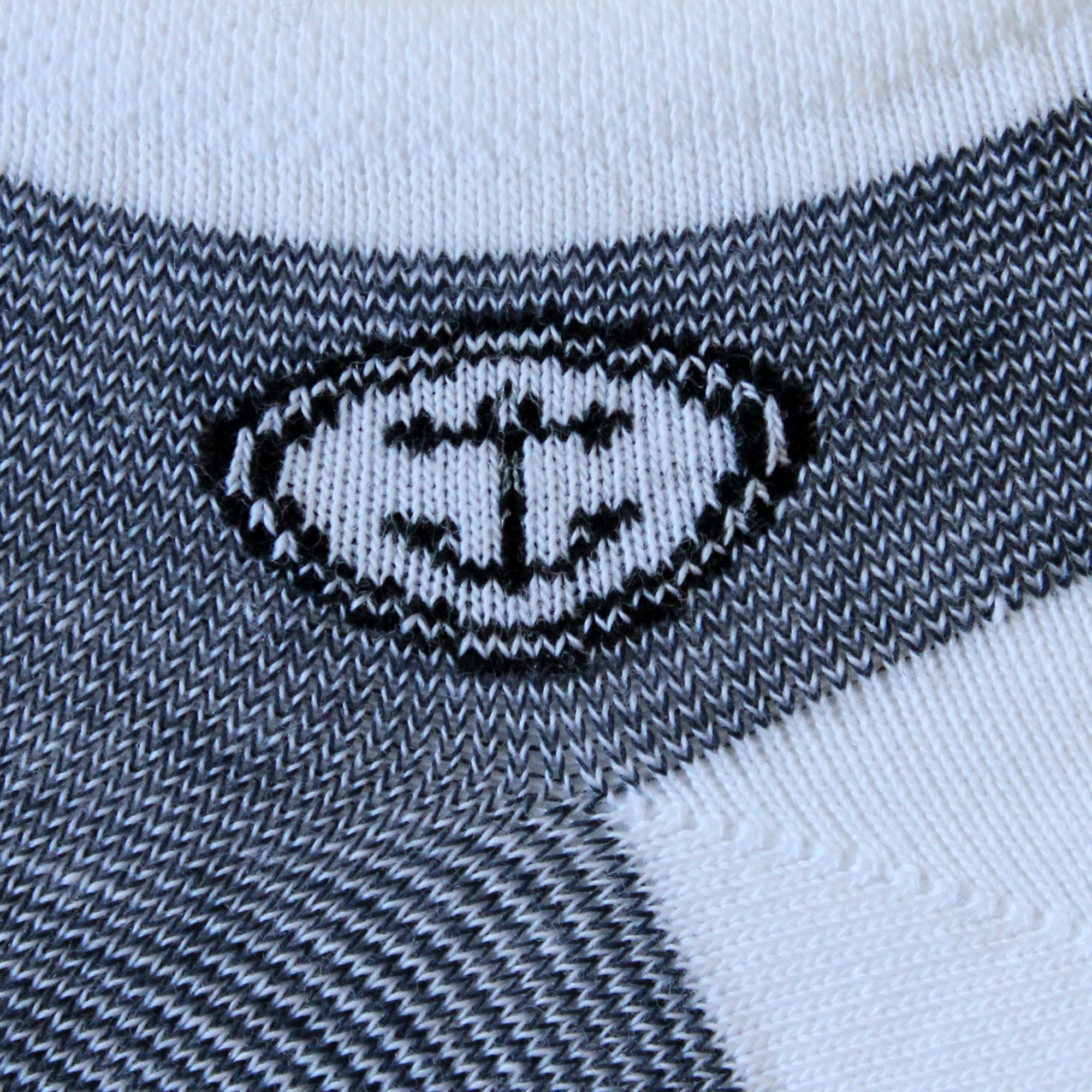 Mini-socquettes en coton Bleu marine - Fines rayures et bouton