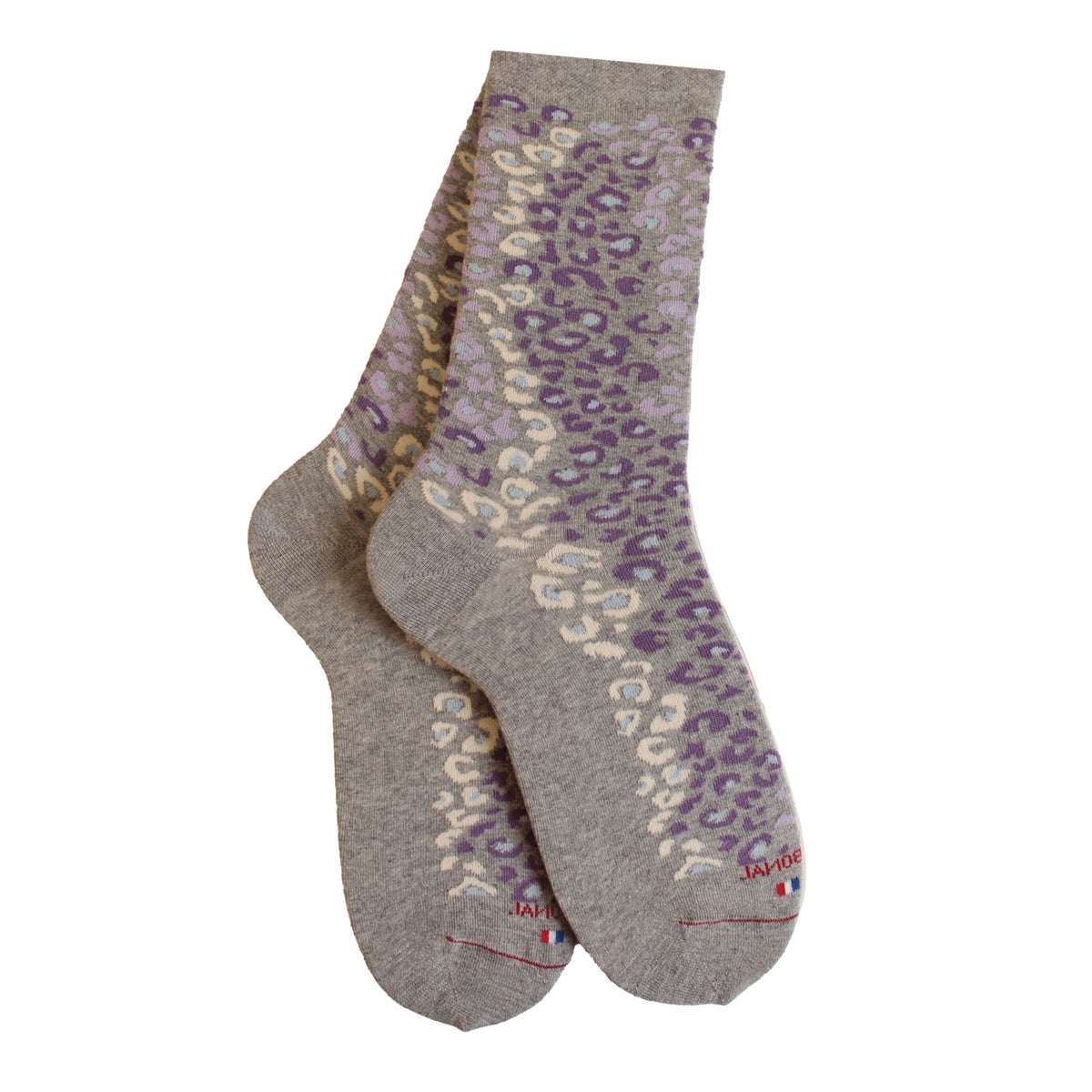 Chaussettes coton gris motif panthère