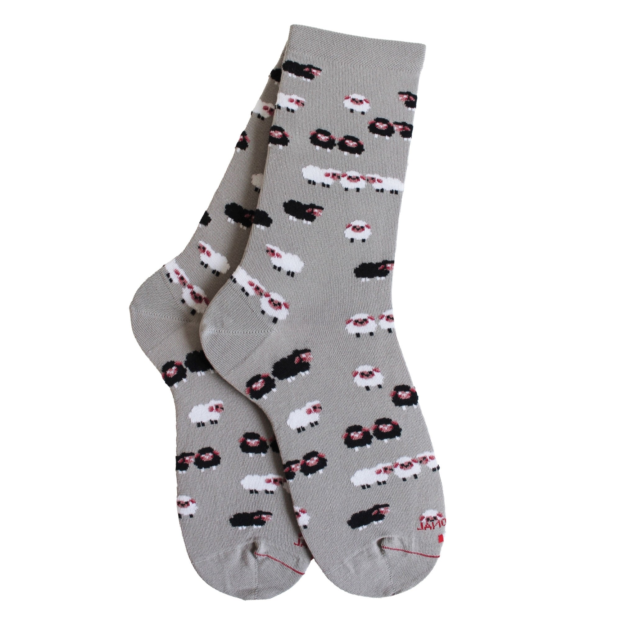 Chaussettes coton gris motif moutons