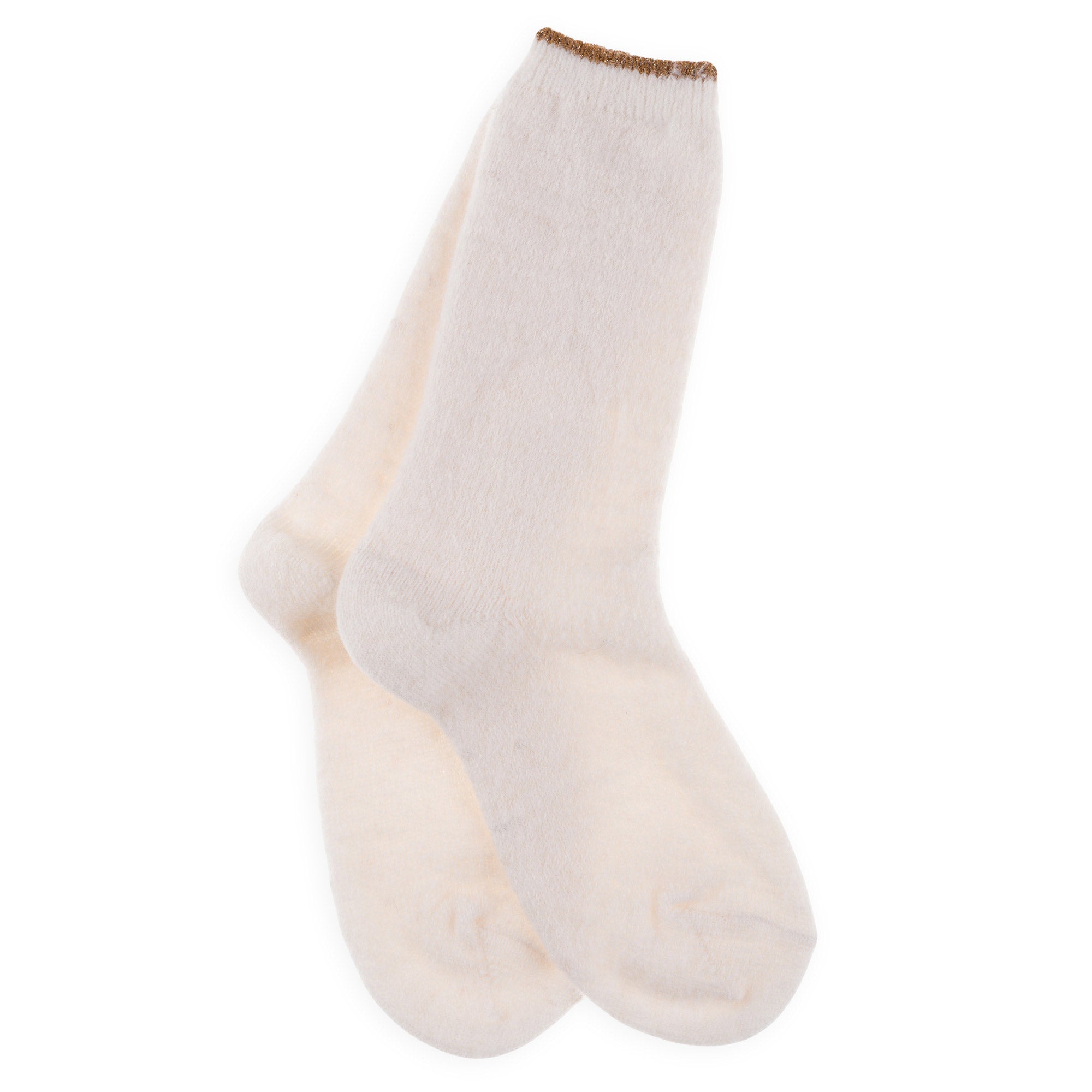 Chaussettes en mohair Ecru - Unies jersey