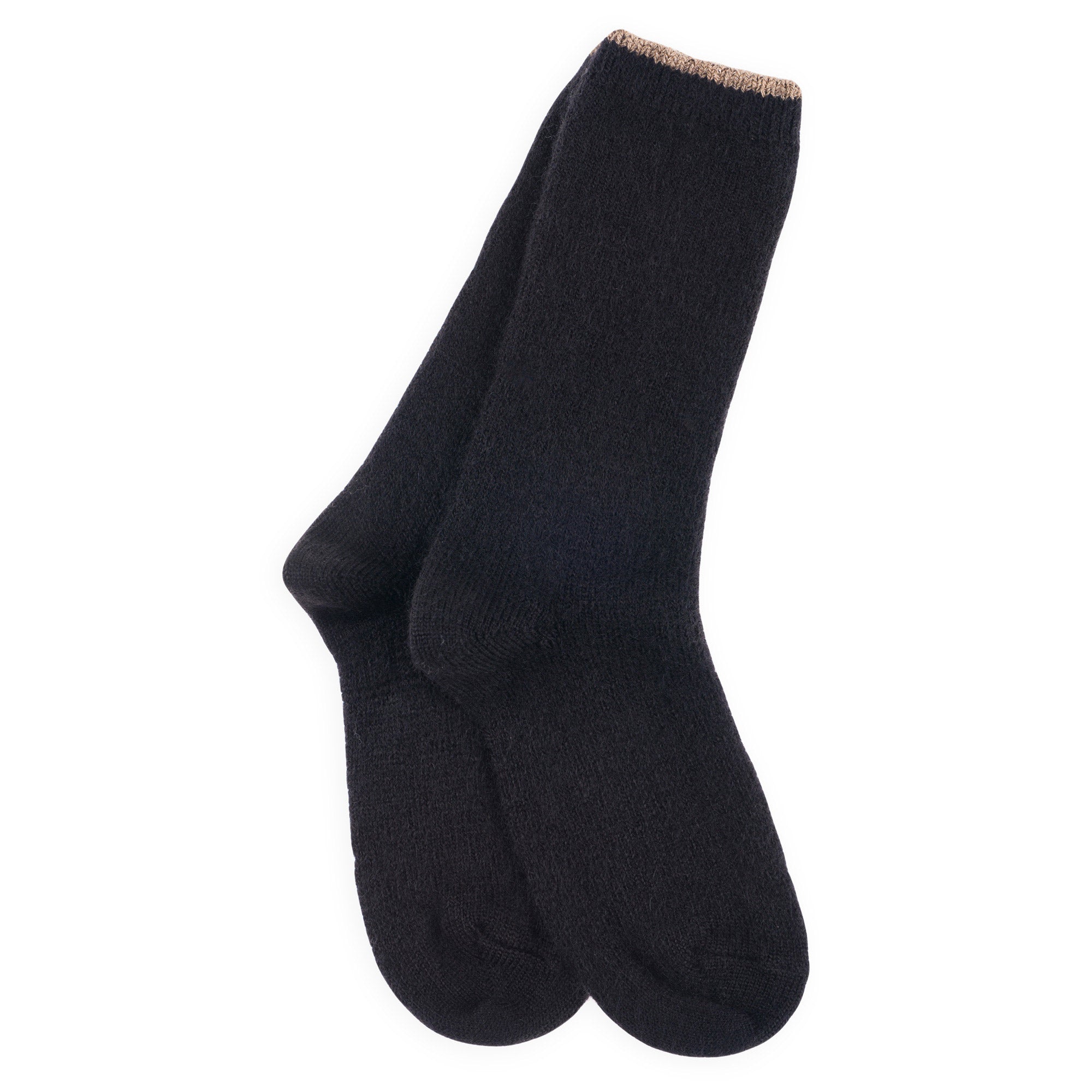 Chaussettes en mohair Noir - Unies jersey
