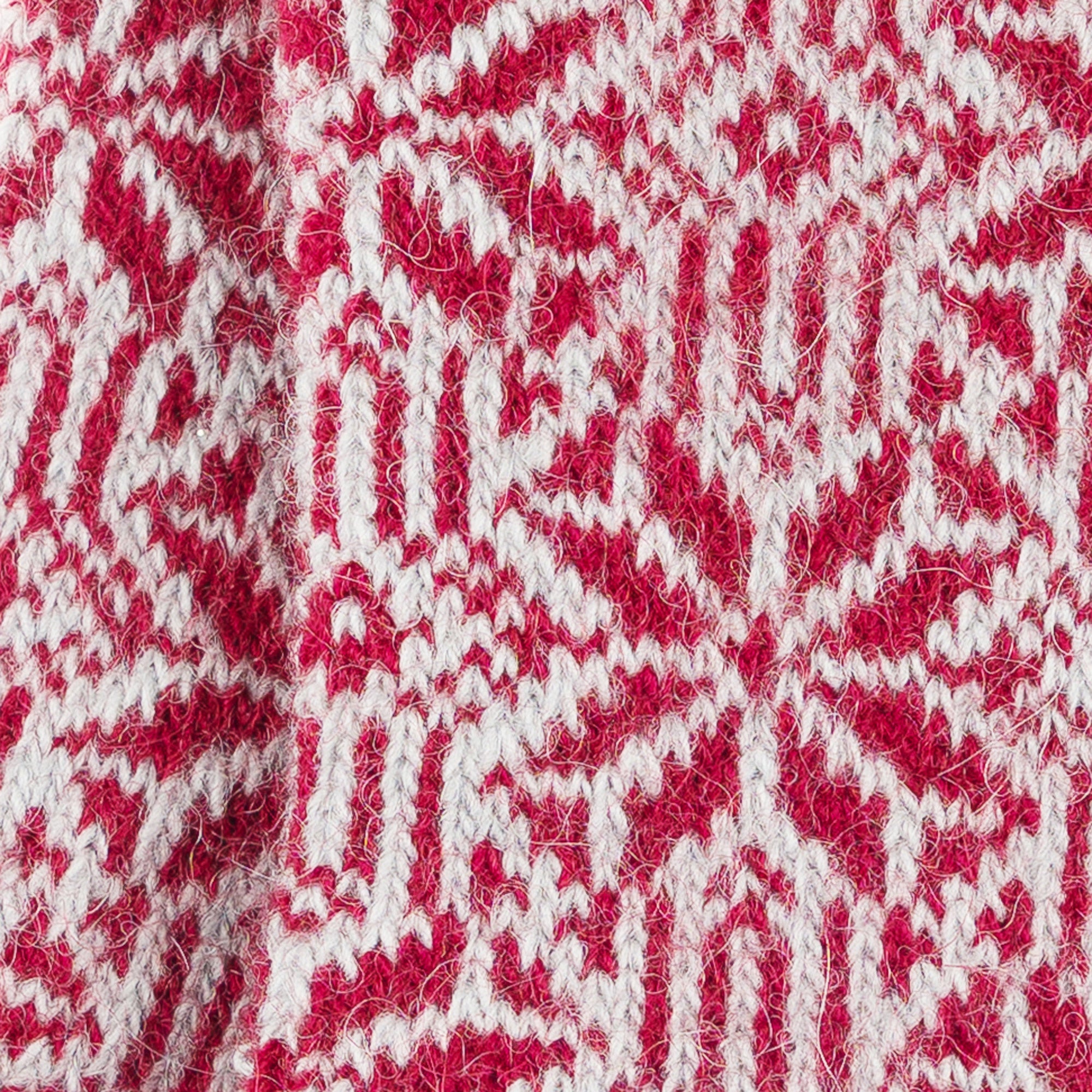 Chaussettes alpaga épaisses Rouge - Style Norvégien bicolore