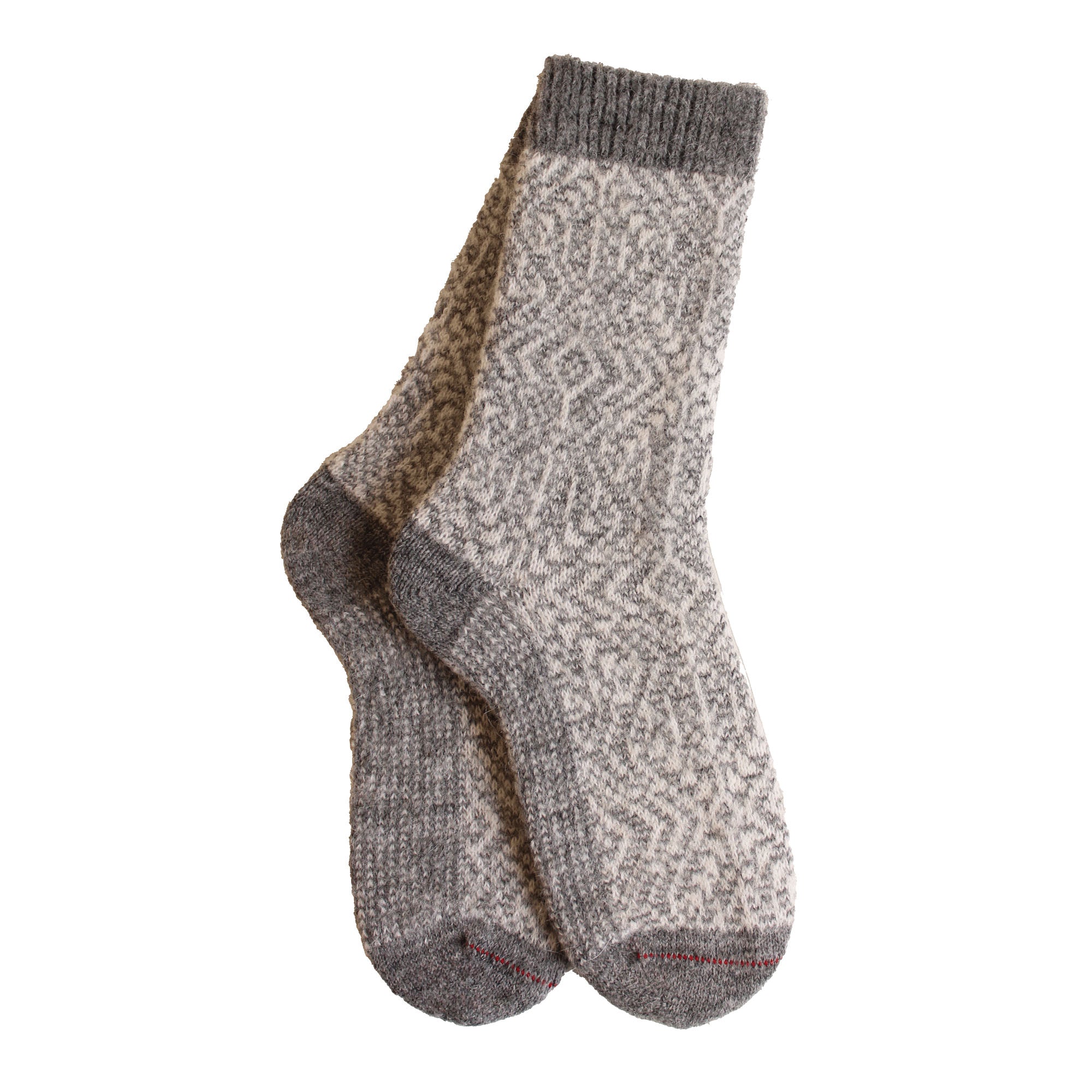 Chaussettes laine gris motif norvégien