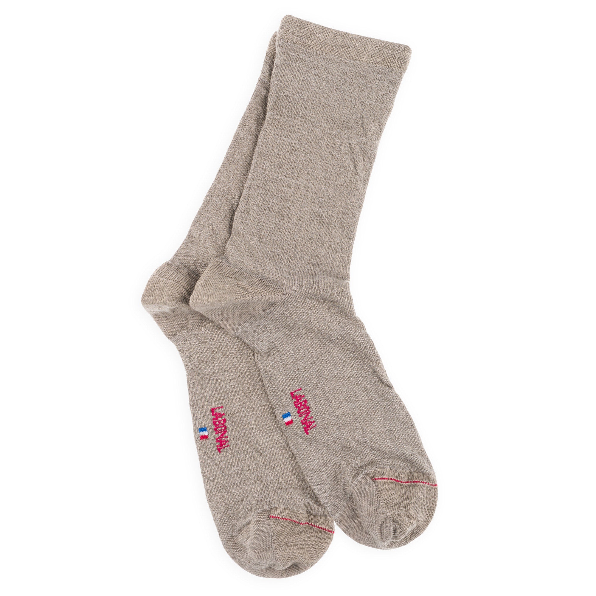 Chaussettes en lin Taupe - Unies jersey