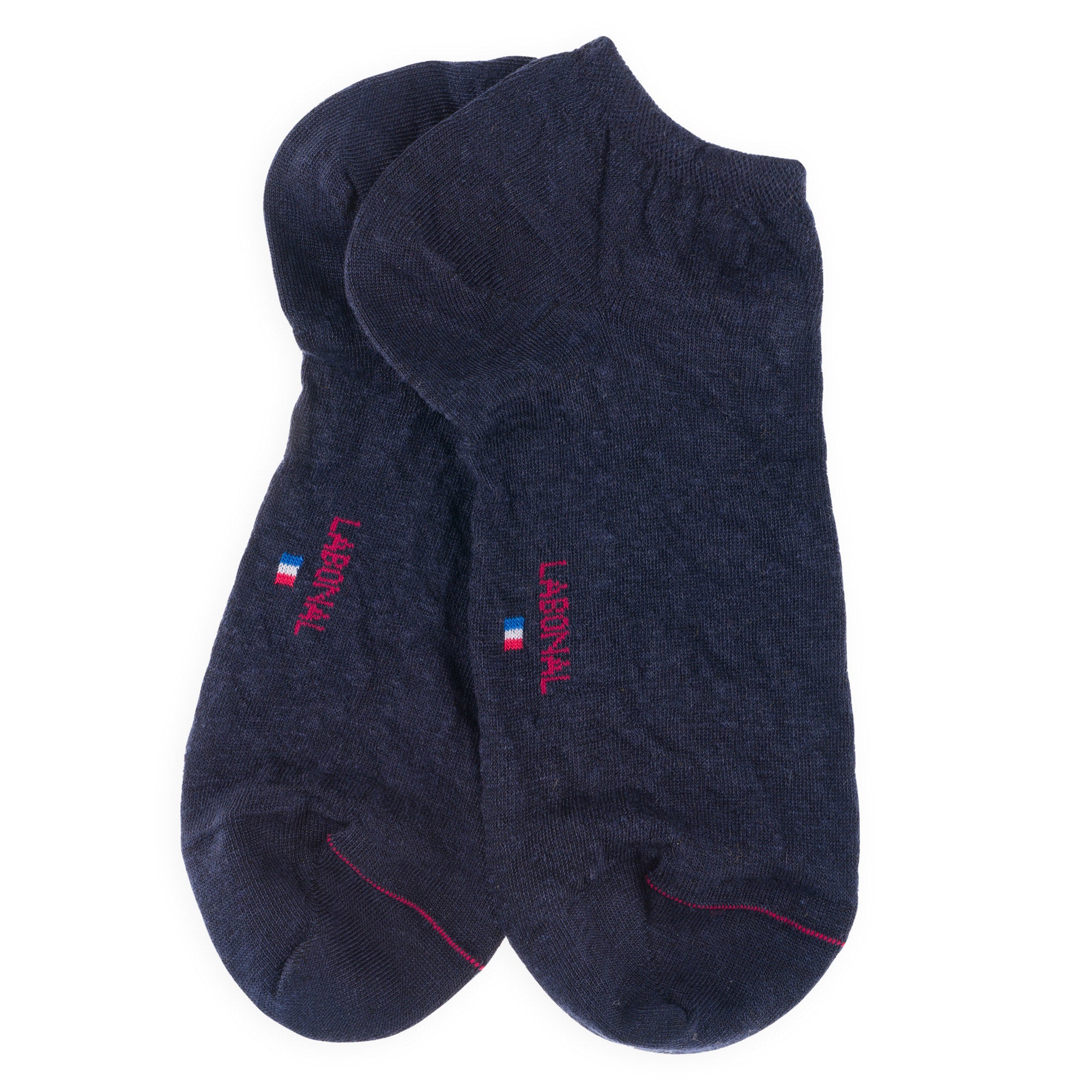 Mini-socquettes en lin Marine - Unies jersey