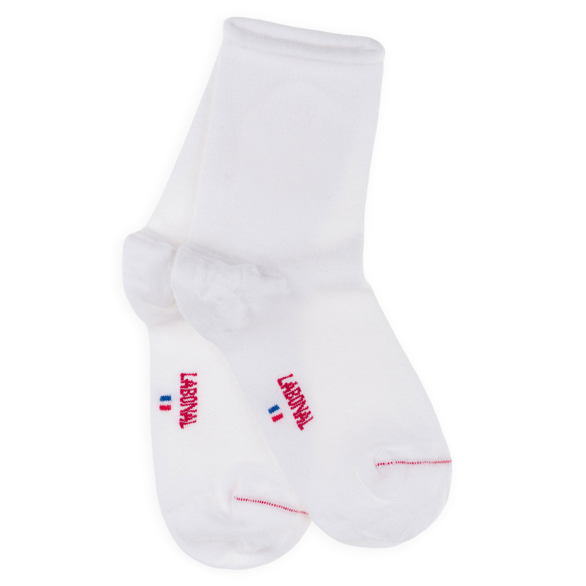 Socquettes en bambou Blanc - Unies jersey roulottées