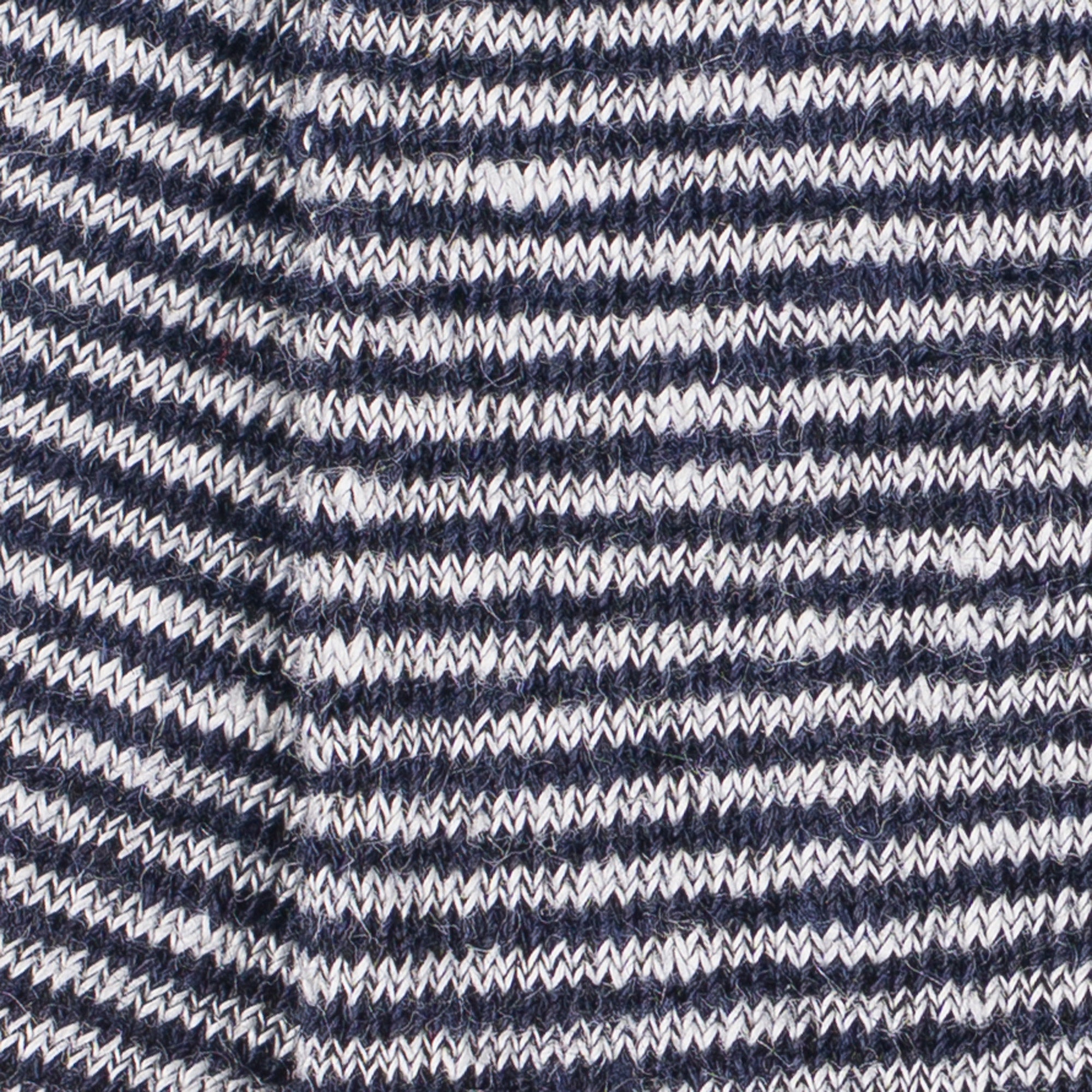 Mini-socquettes en lin Marine - Rayures bicolores