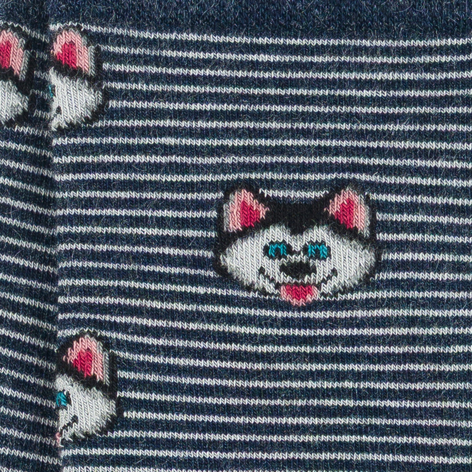 Chaussettes en viscose et soie Bleu jean - Motif rayure husky