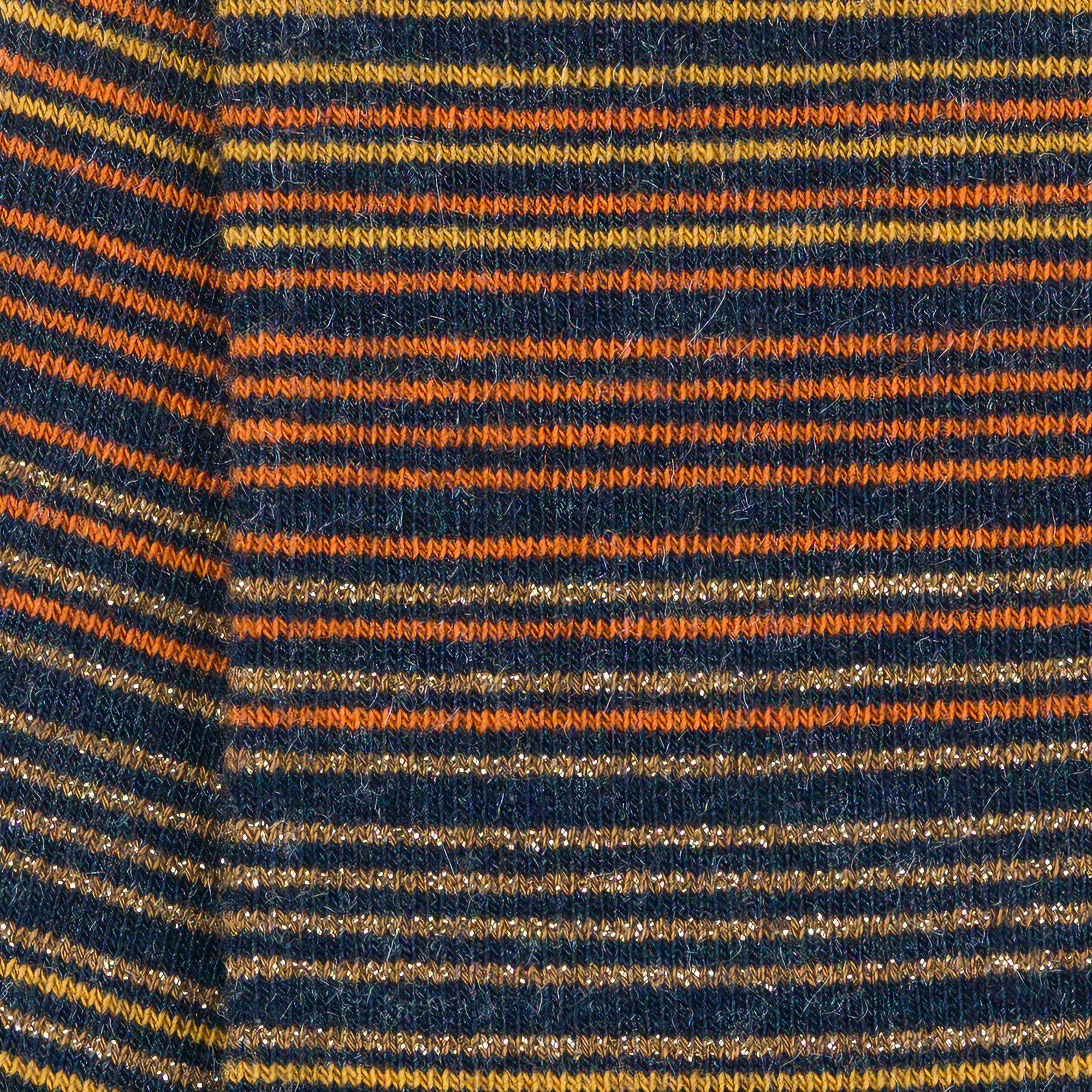 Chaussettes en viscose et soie roulottées Bleu jean - Rayures brillantes