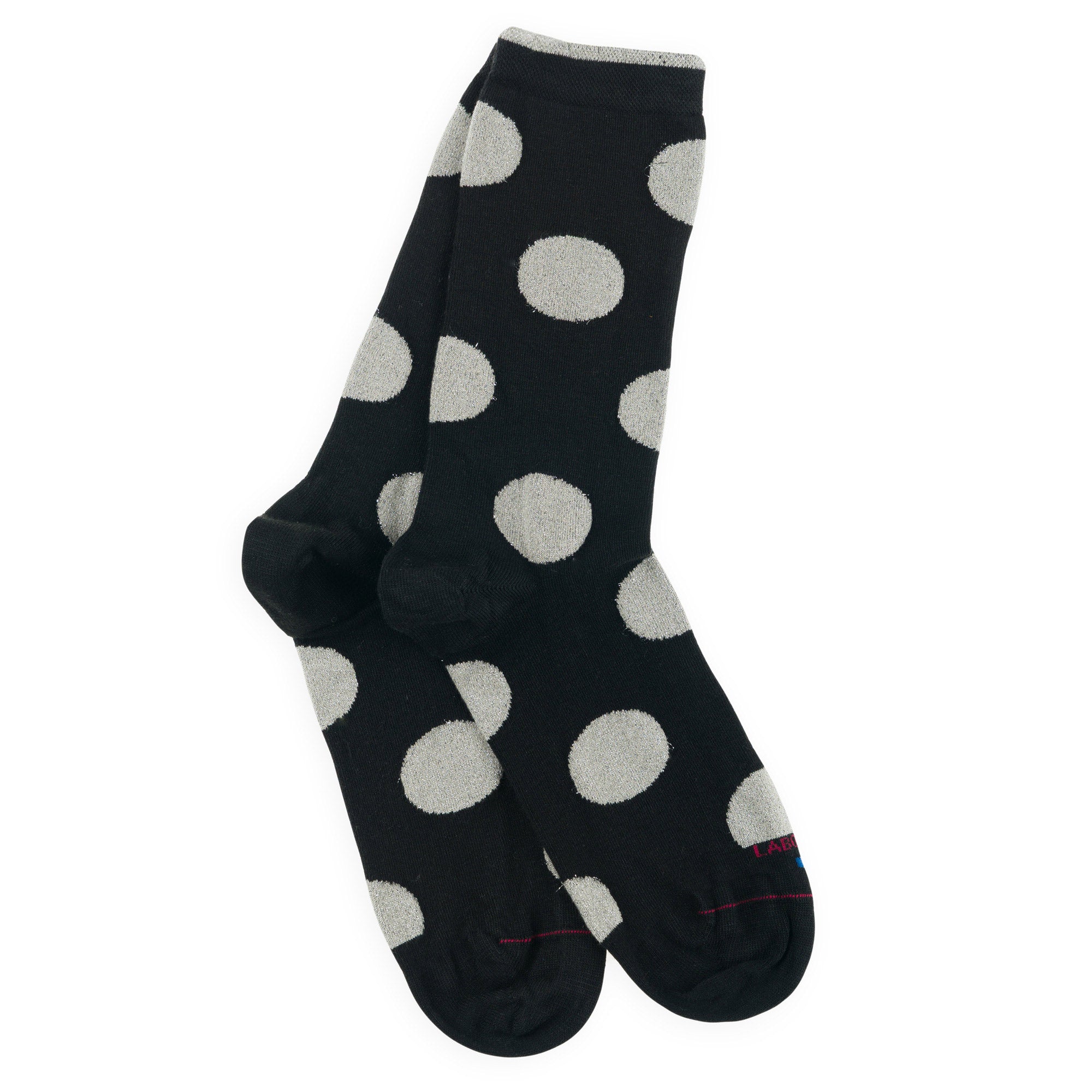 Chaussettes en viscose et soie Noir - Motifs pois brillants
