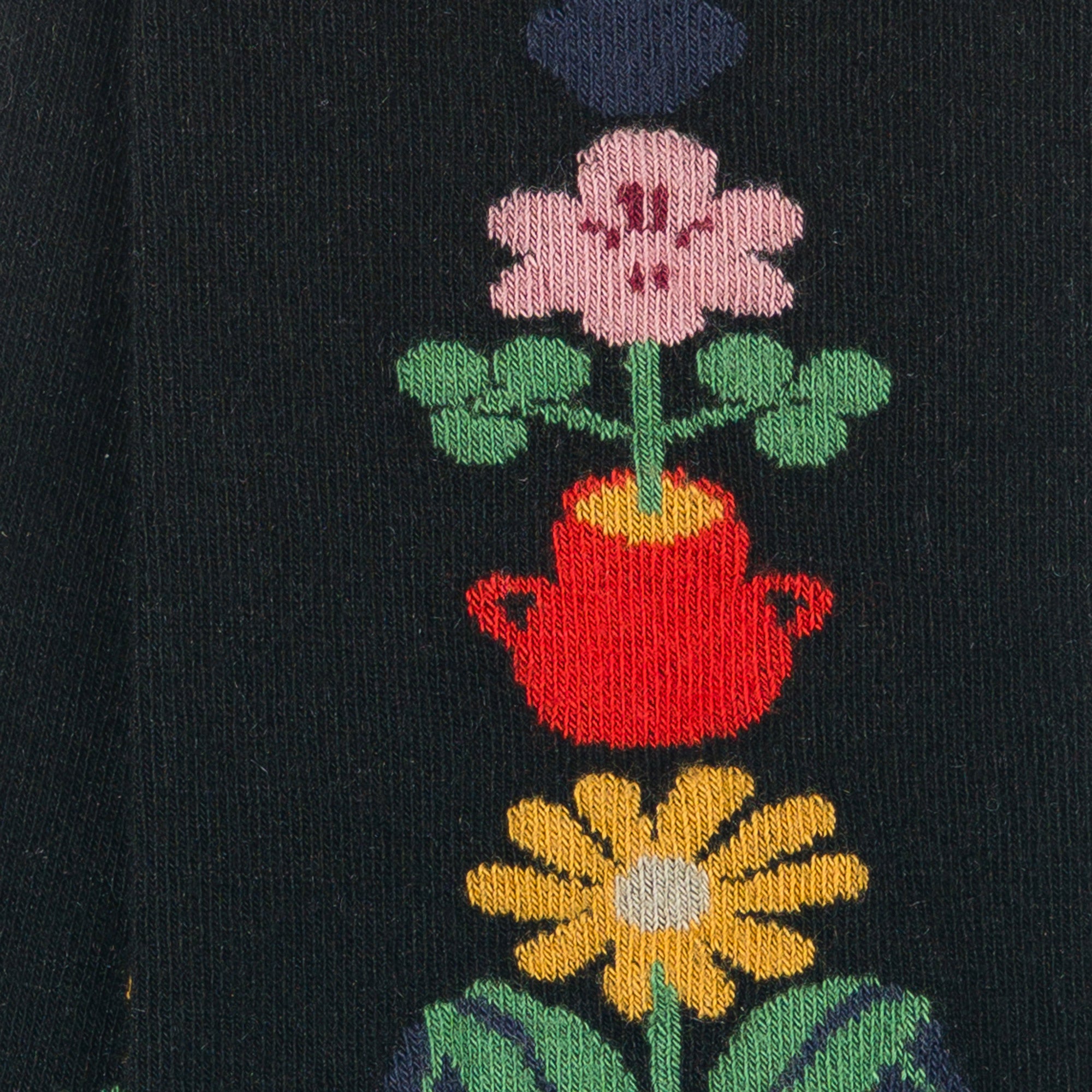 Chaussettes en viscose et soie Noir - Baguette fleurs