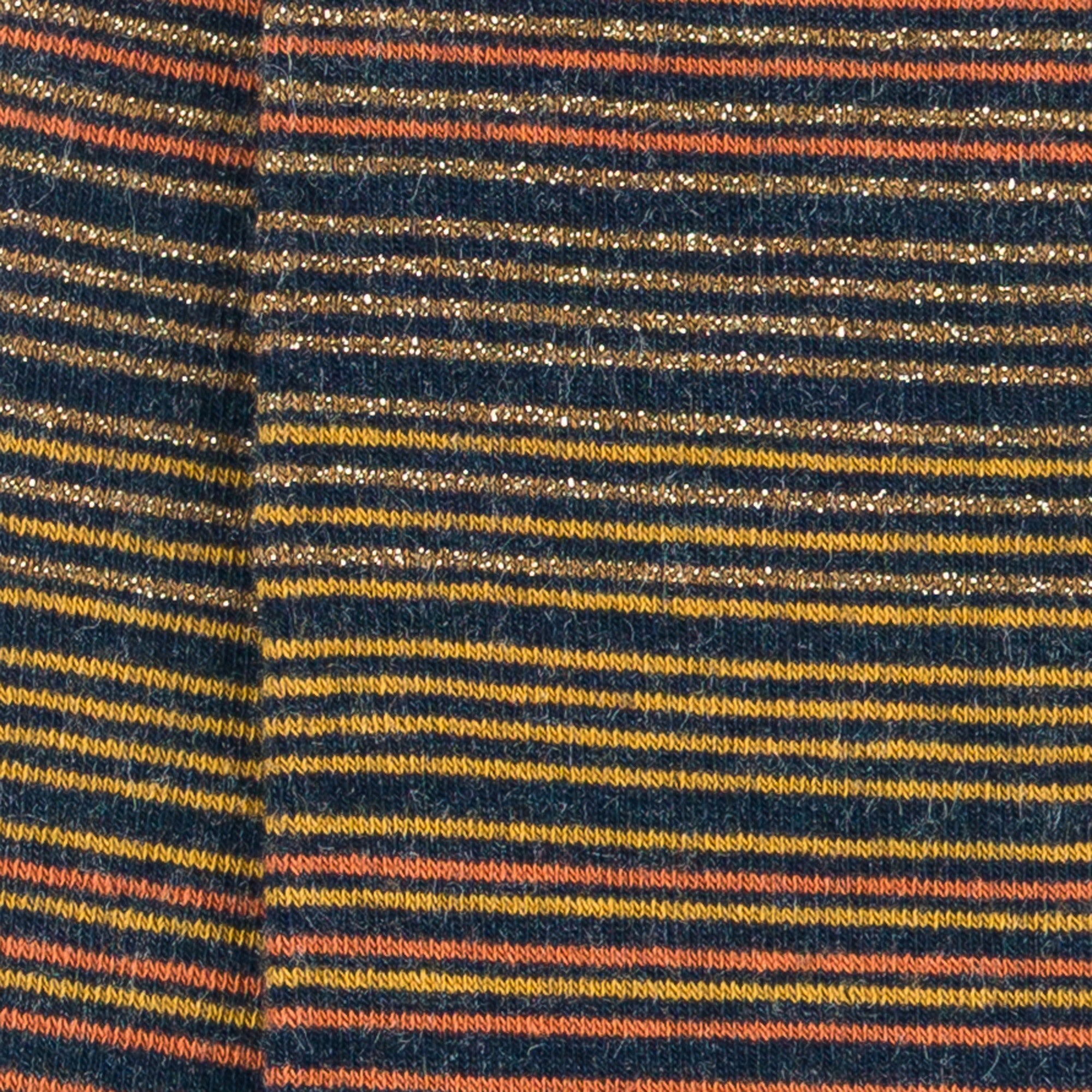 Chaussettes hautes en viscose et soie Bleu jean - Rayures brillantes